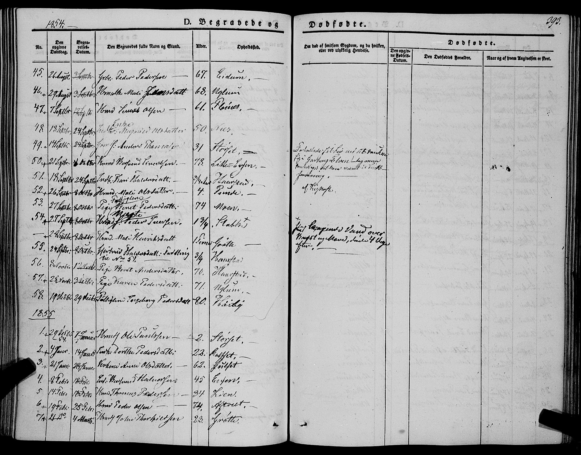 Ministerialprotokoller, klokkerbøker og fødselsregistre - Sør-Trøndelag, AV/SAT-A-1456/695/L1145: Parish register (official) no. 695A06 /1, 1843-1859, p. 393