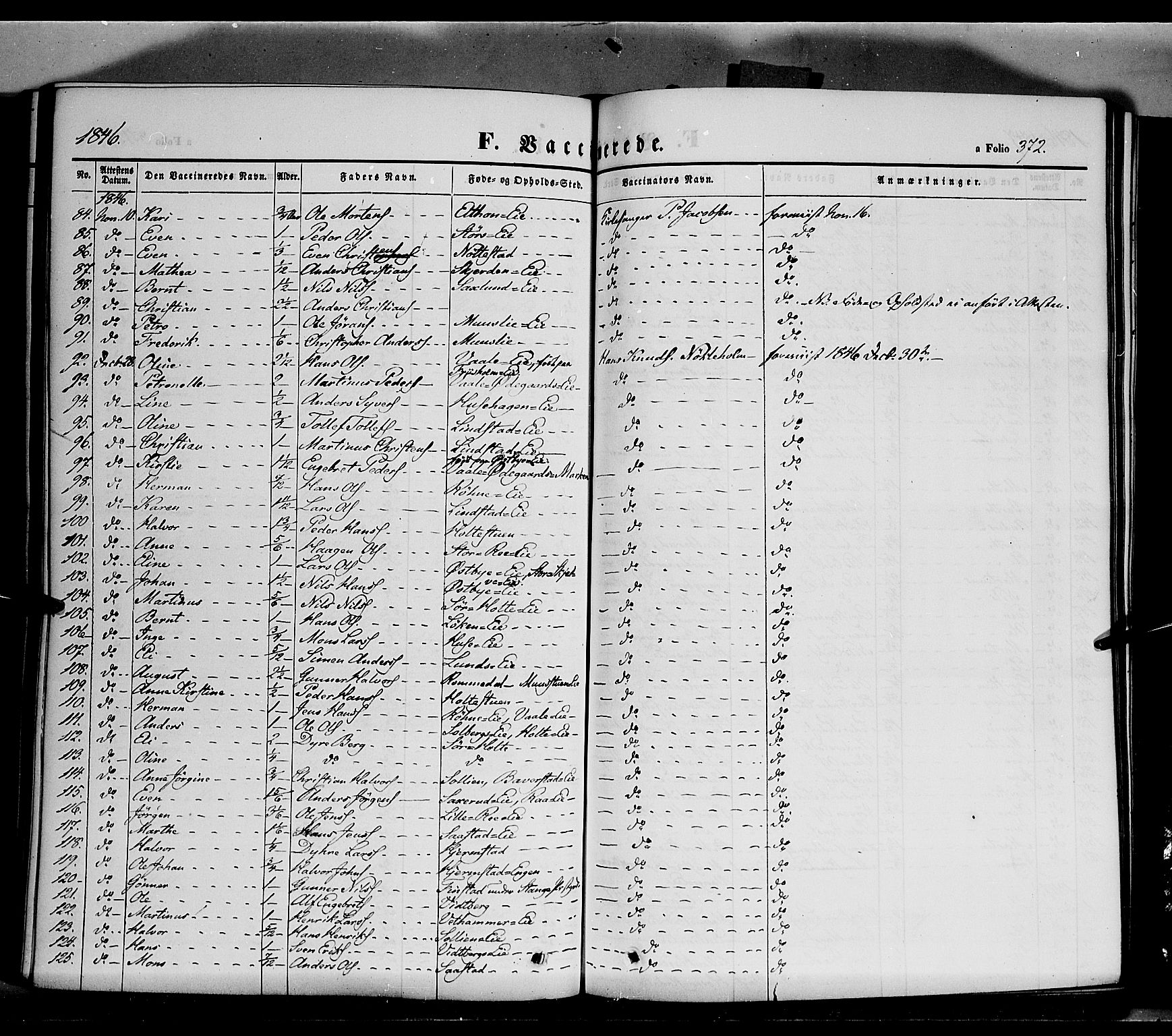 Stange prestekontor, SAH/PREST-002/K/L0011: Parish register (official) no. 11, 1846-1852, p. 372