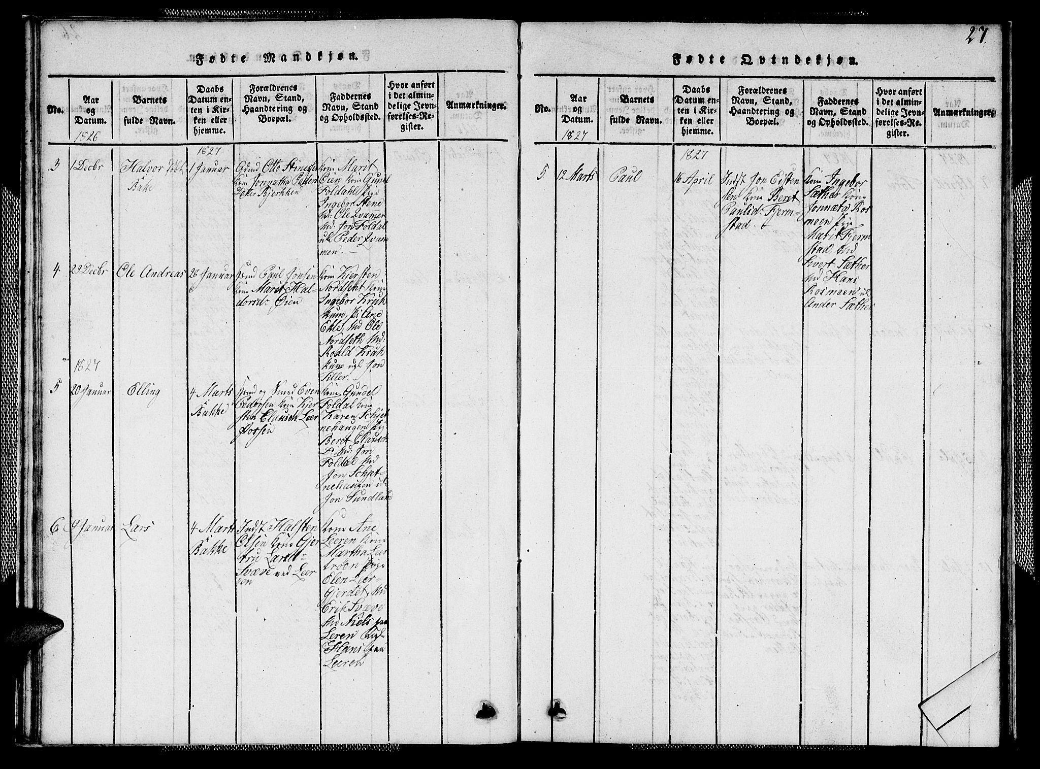 Ministerialprotokoller, klokkerbøker og fødselsregistre - Sør-Trøndelag, SAT/A-1456/608/L0336: Parish register (copy) no. 608C02, 1817-1827, p. 27