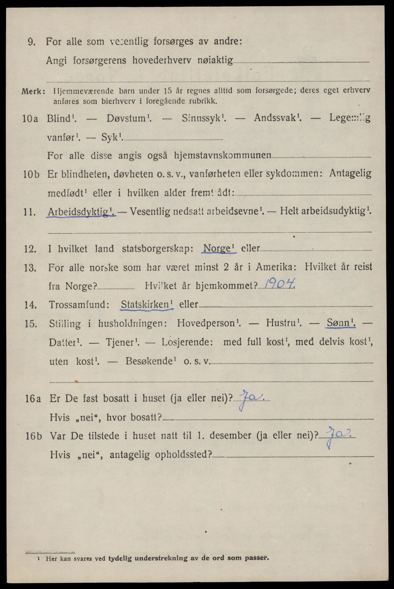 SAST, 1920 census for Håland, 1920, p. 3014