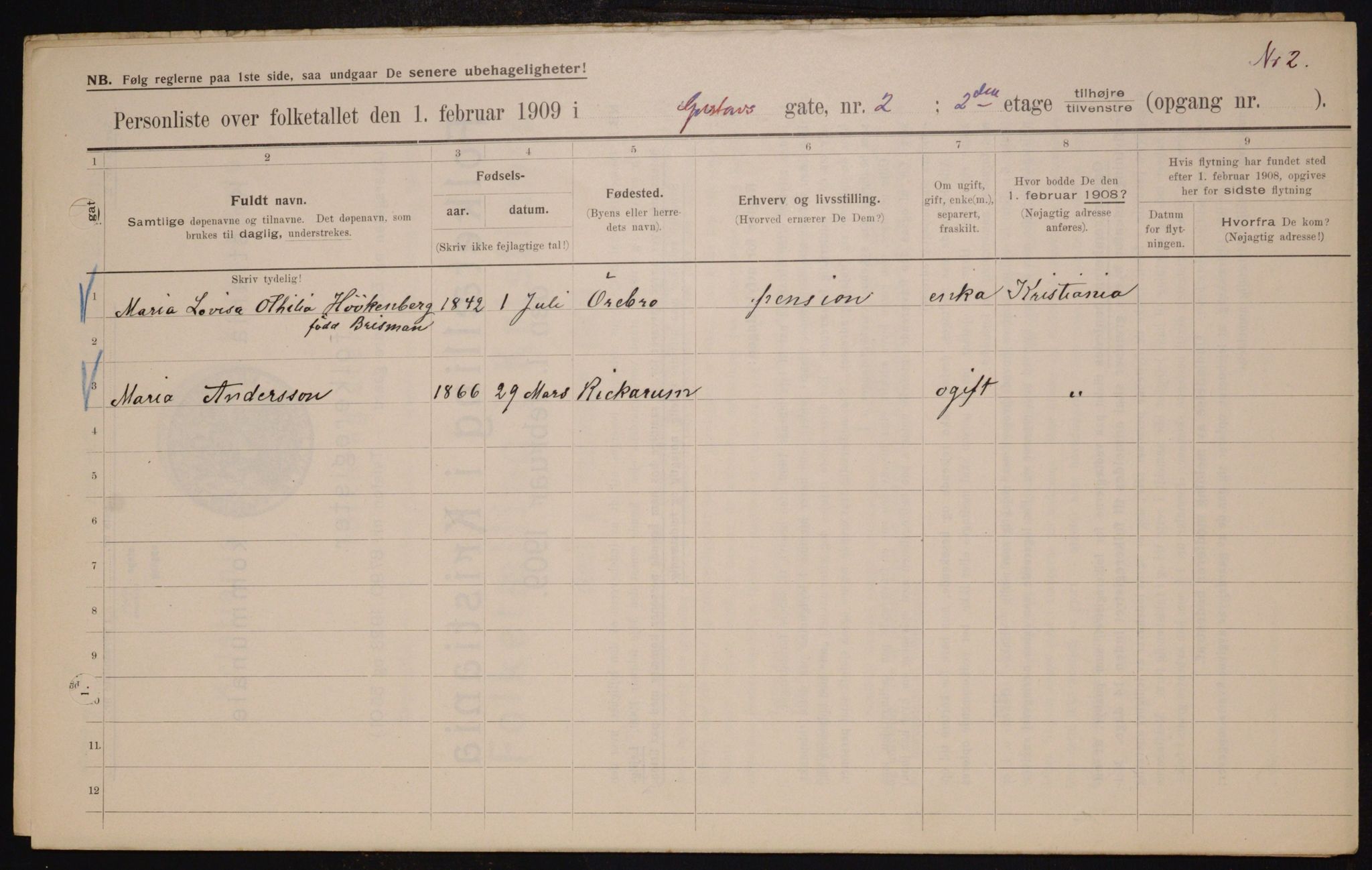 OBA, Municipal Census 1909 for Kristiania, 1909, p. 29550