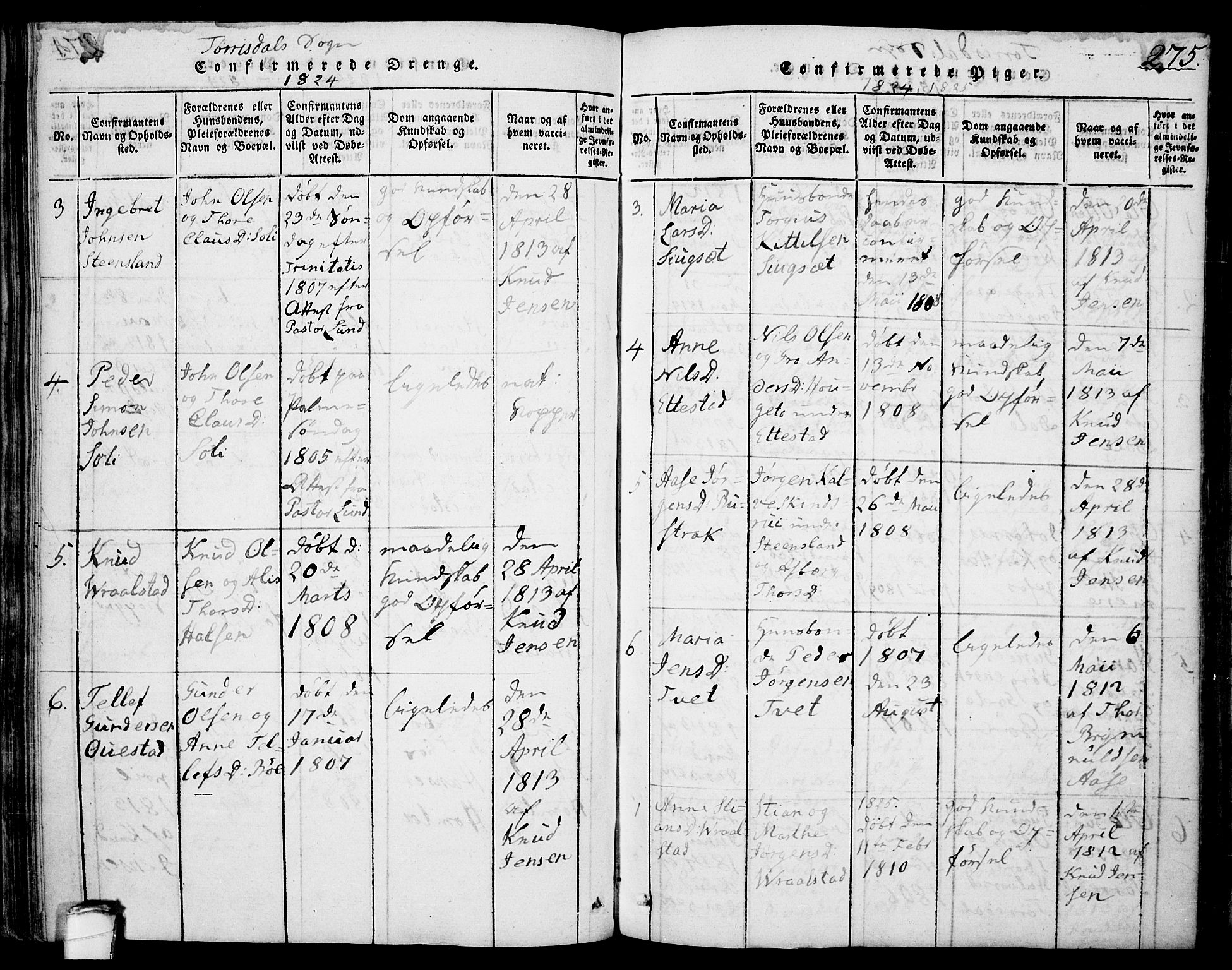 Drangedal kirkebøker, AV/SAKO-A-258/F/Fa/L0005: Parish register (official) no. 5 /2, 1814-1831, p. 275