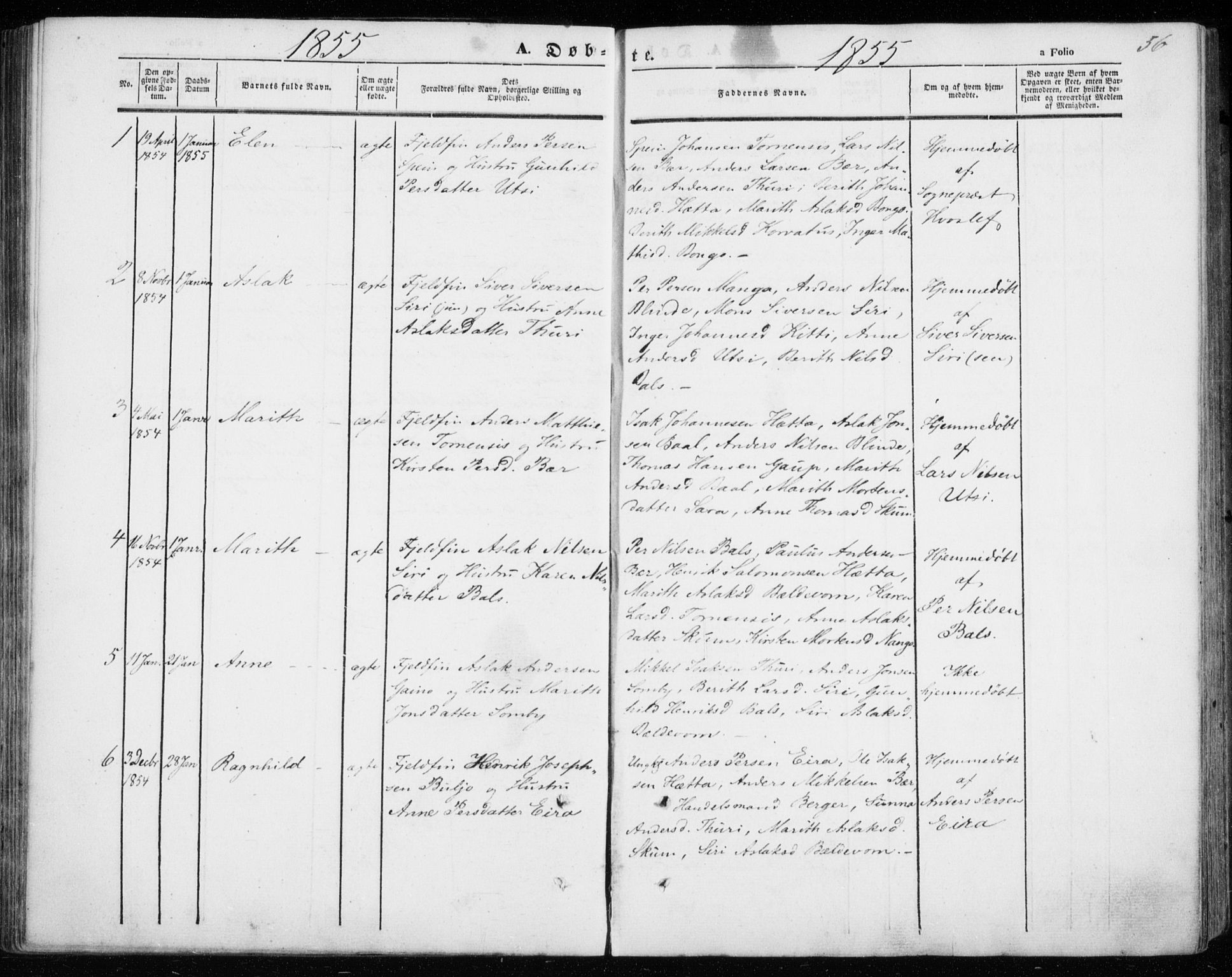 Kautokeino sokneprestembete, SATØ/S-1340/H/Ha/L0002.kirke: Parish register (official) no. 2, 1843-1861, p. 56