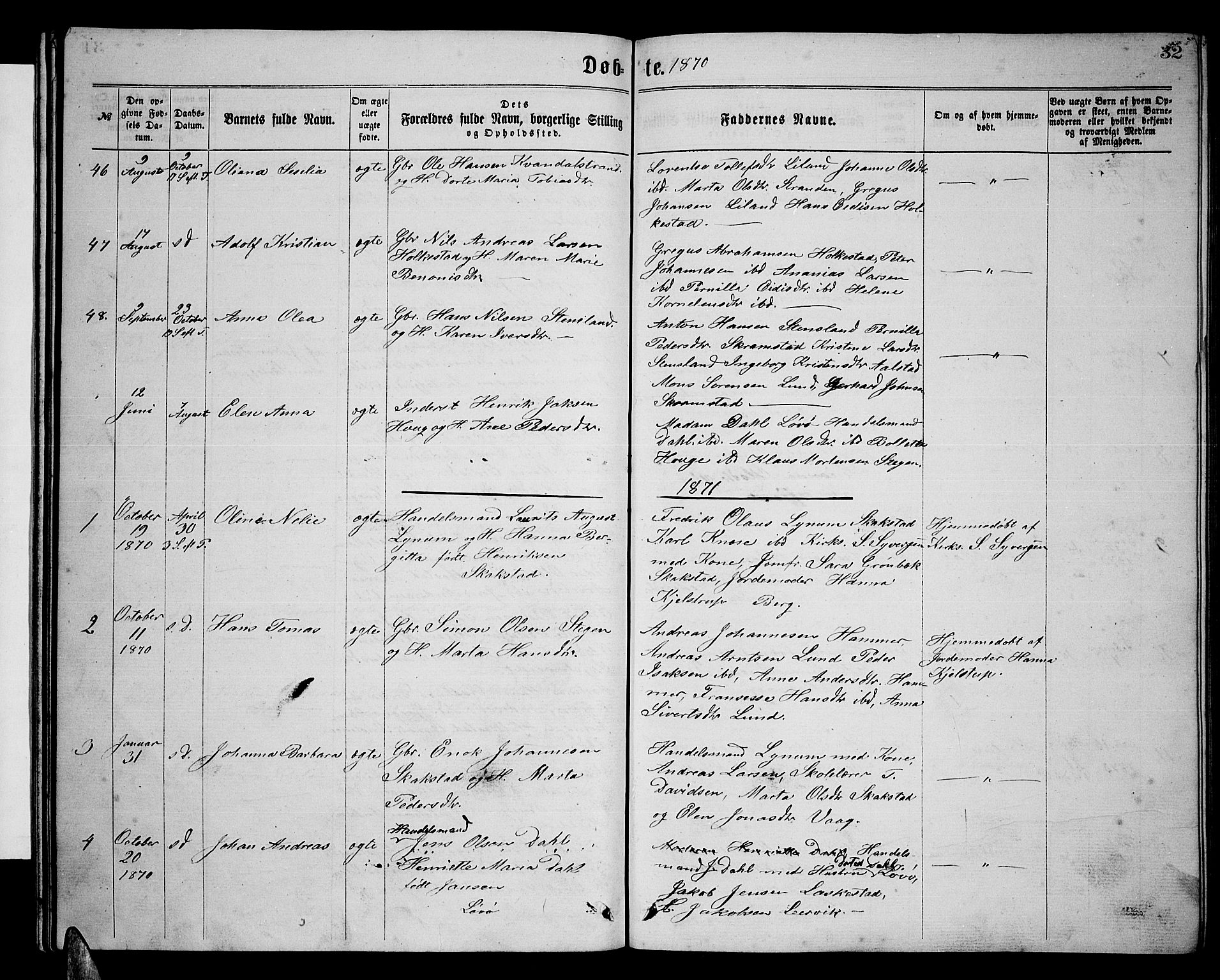 Ministerialprotokoller, klokkerbøker og fødselsregistre - Nordland, SAT/A-1459/855/L0815: Parish register (copy) no. 855C04, 1865-1878, p. 32