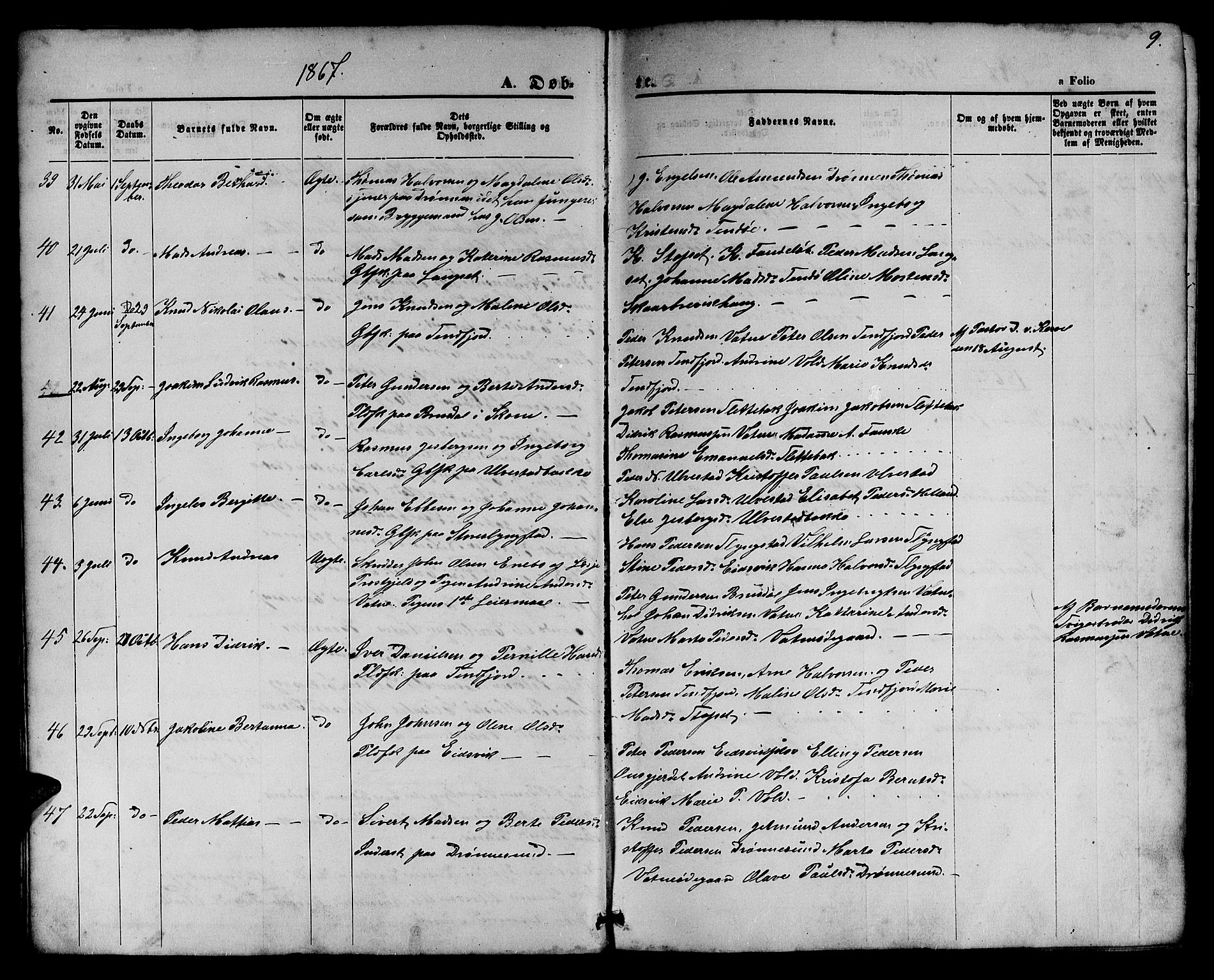 Ministerialprotokoller, klokkerbøker og fødselsregistre - Møre og Romsdal, AV/SAT-A-1454/525/L0375: Parish register (copy) no. 525C01, 1865-1879, p. 9