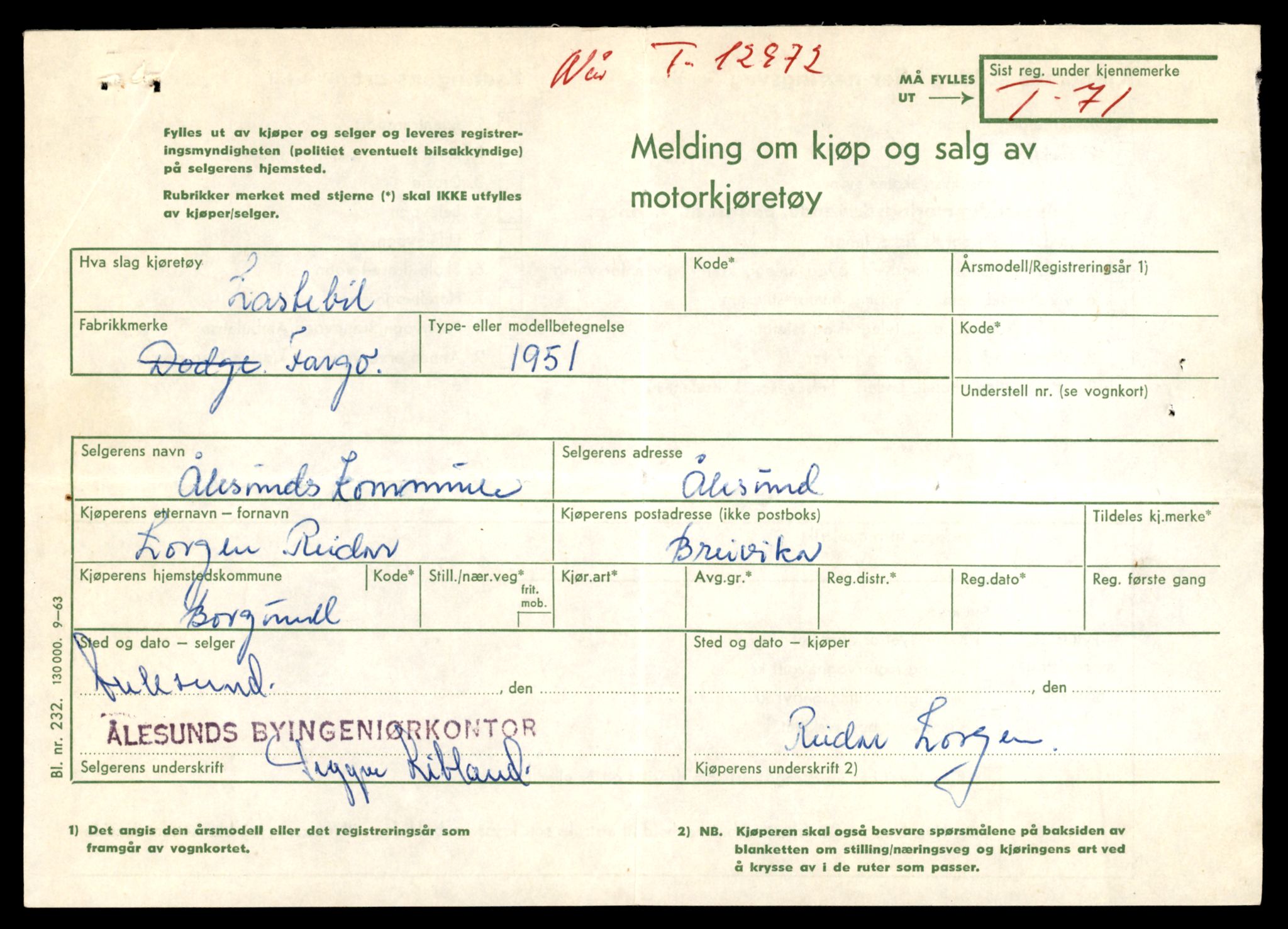 Møre og Romsdal vegkontor - Ålesund trafikkstasjon, AV/SAT-A-4099/F/Fe/L0036: Registreringskort for kjøretøy T 12831 - T 13030, 1927-1998, p. 2111