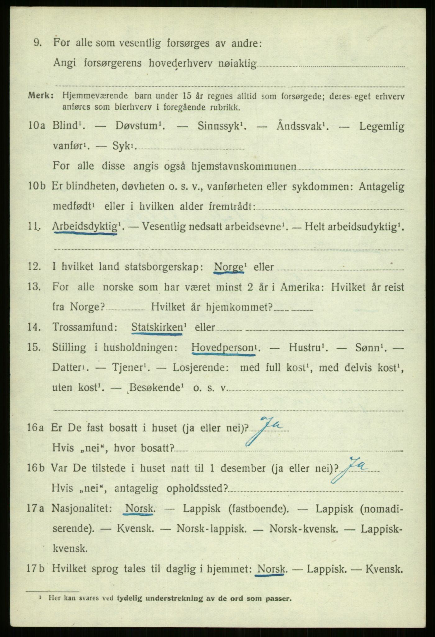 SATØ, 1920 census for Kvæfjord, 1920, p. 4516