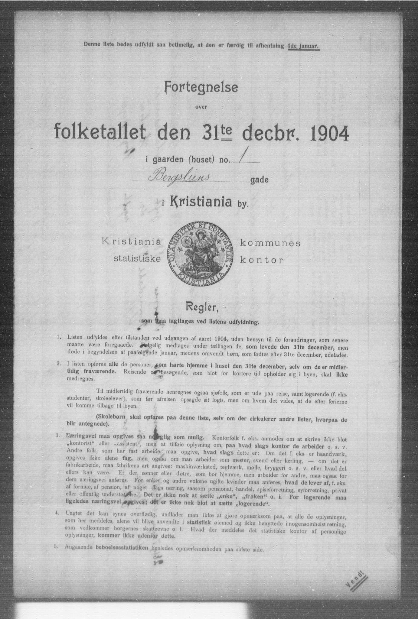 OBA, Municipal Census 1904 for Kristiania, 1904, p. 948