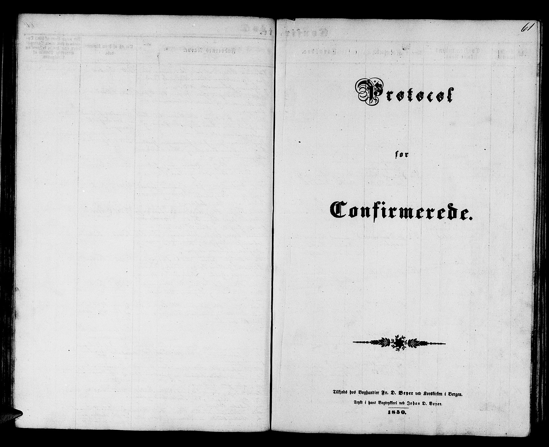 Hamre sokneprestembete, AV/SAB-A-75501/H/Ha/Hab: Parish register (copy) no. B 1, 1852-1863, p. 61