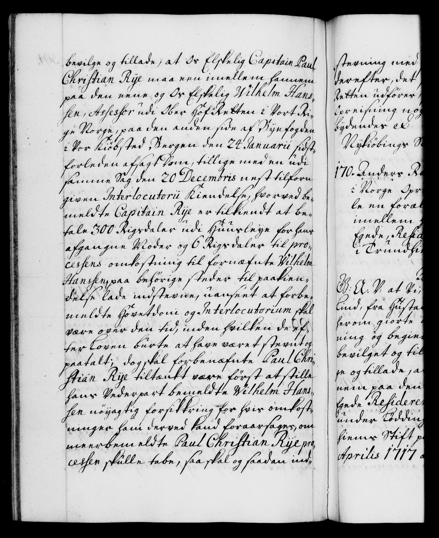 Danske Kanselli 1572-1799, AV/RA-EA-3023/F/Fc/Fca/Fcaa/L0022: Norske registre, 1716-1719, p. 394b