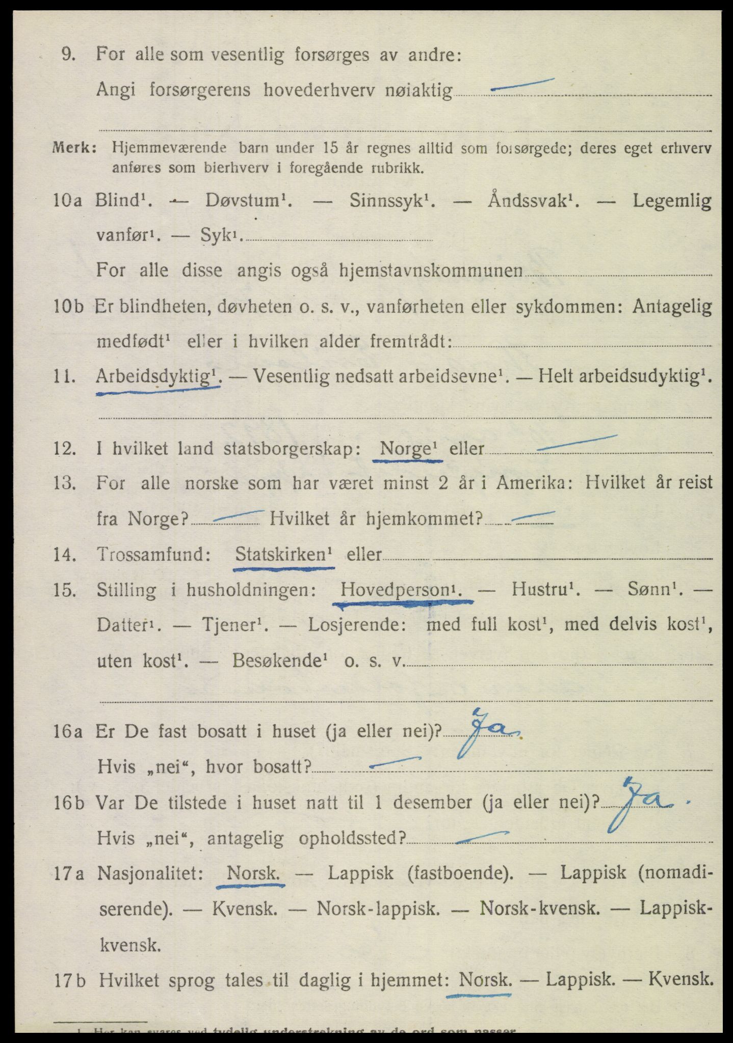 SAT, 1920 census for Brønnøy, 1920, p. 1223