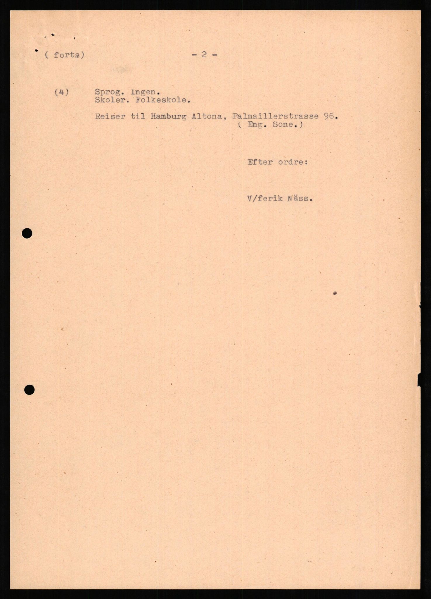 Forsvaret, Forsvarets overkommando II, RA/RAFA-3915/D/Db/L0021: CI Questionaires. Tyske okkupasjonsstyrker i Norge. Tyskere., 1945-1946, p. 329