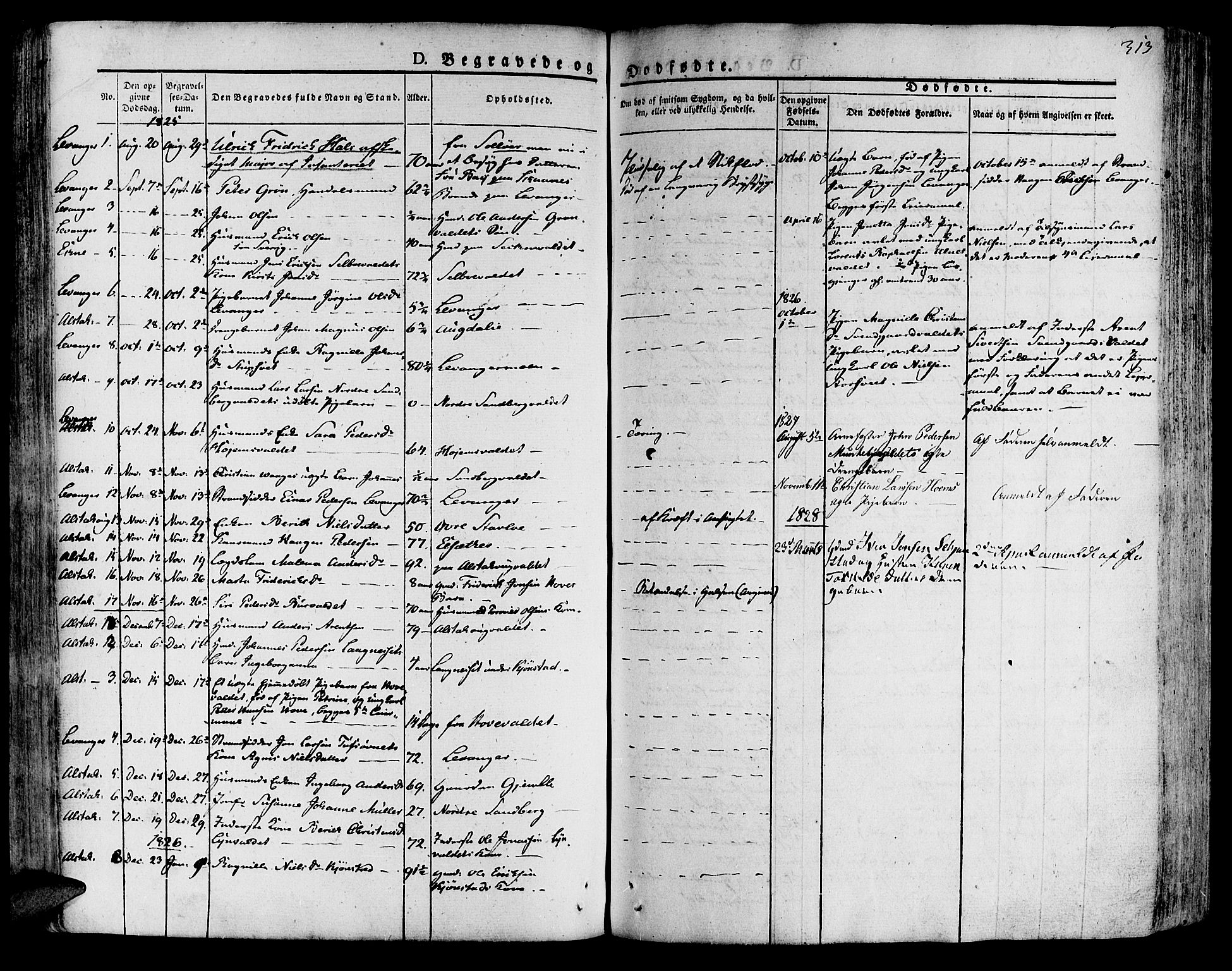 Ministerialprotokoller, klokkerbøker og fødselsregistre - Nord-Trøndelag, SAT/A-1458/717/L0152: Parish register (official) no. 717A05 /1, 1825-1836, p. 313