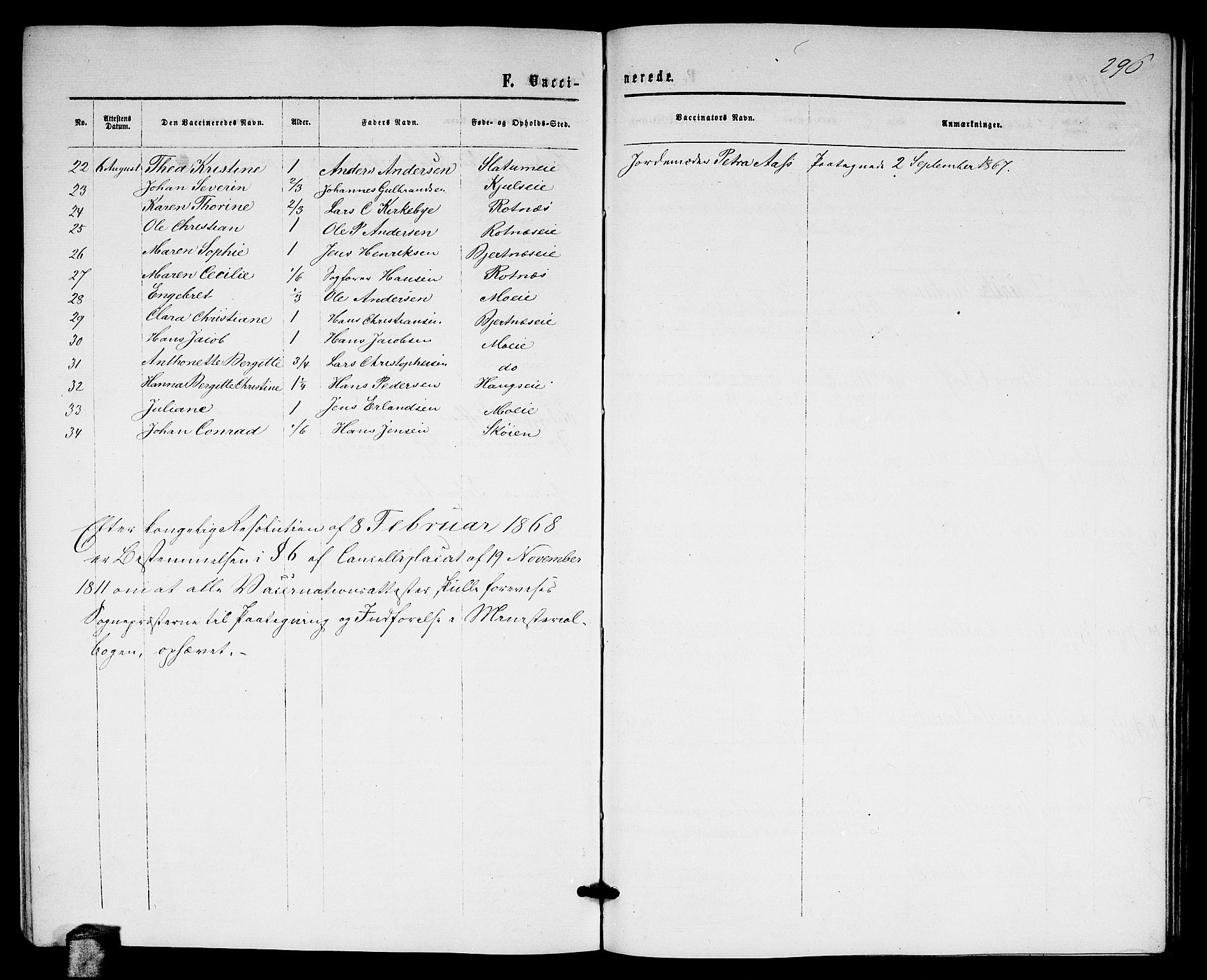 Nittedal prestekontor Kirkebøker, AV/SAO-A-10365a/G/Ga/L0001: Parish register (copy) no. I 1, 1859-1878, p. 296