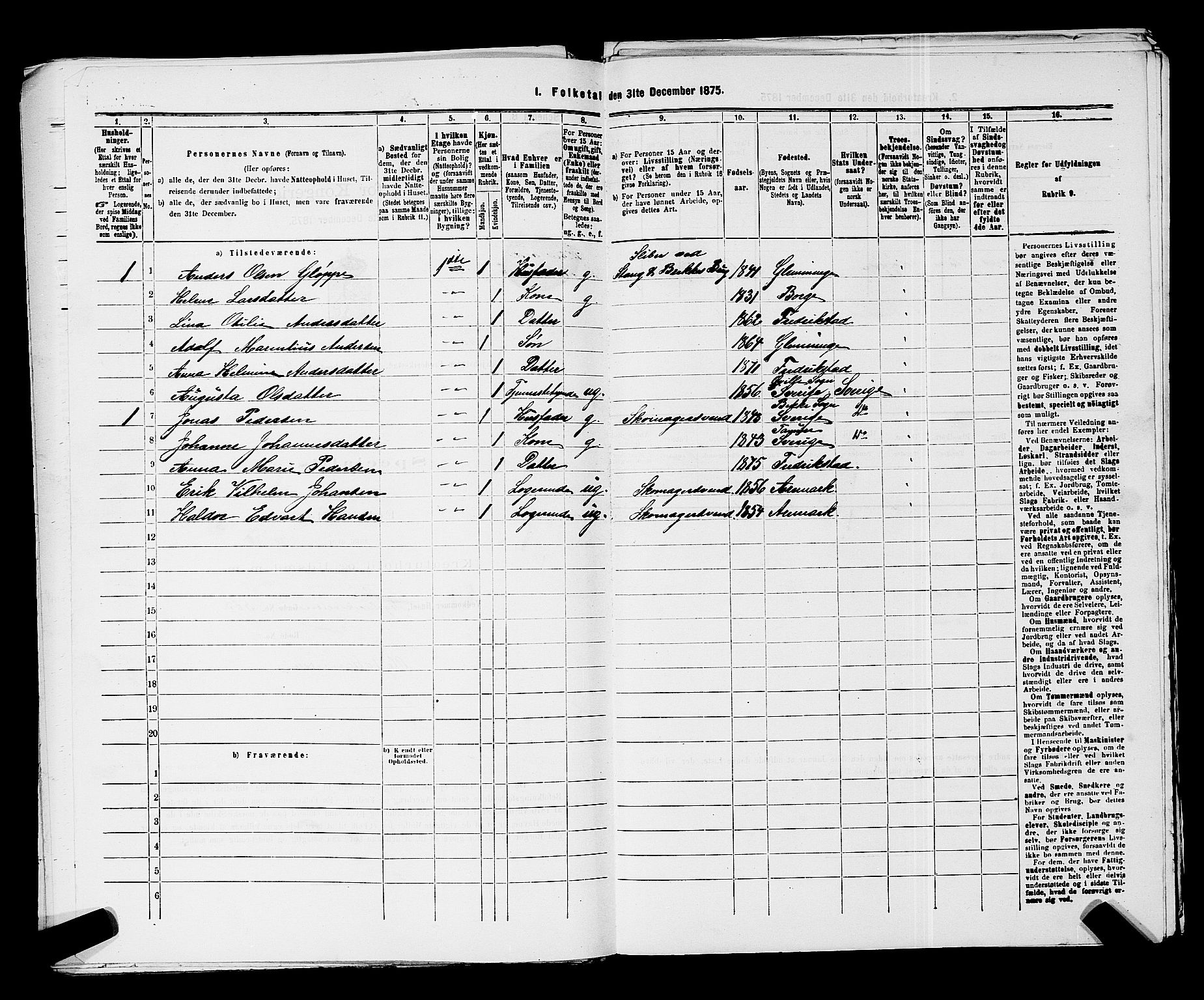 RA, 1875 census for 0103B Fredrikstad/Fredrikstad, 1875, p. 1681