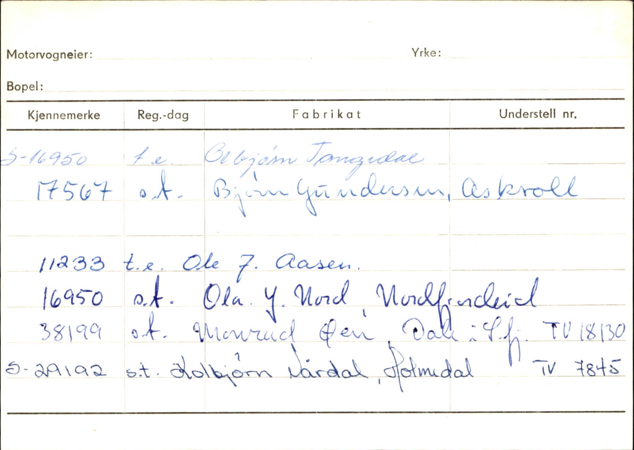 Statens vegvesen, Sogn og Fjordane vegkontor, SAB/A-5301/4/F/L0126: Eigarregister Fjaler M-Å. Leikanger A-Å, 1945-1975, p. 165