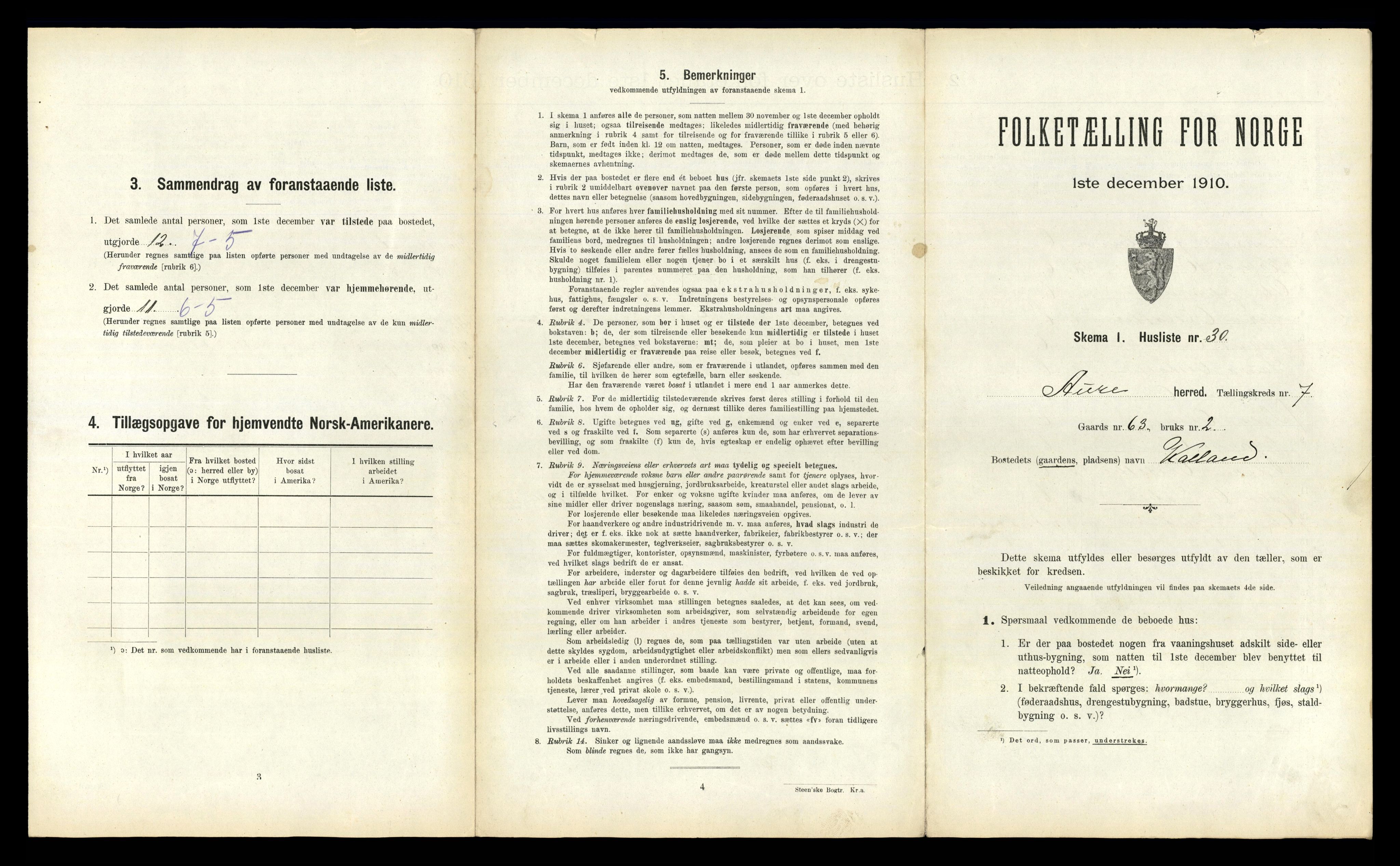 RA, 1910 census for Aure, 1910, p. 842