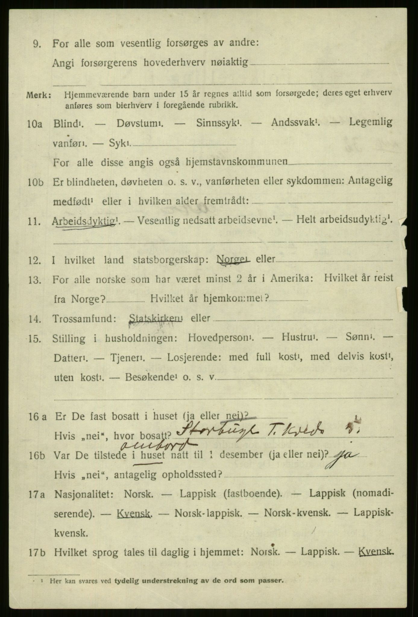 SATØ, 1920 census for Kvænangen, 1920, p. 3071