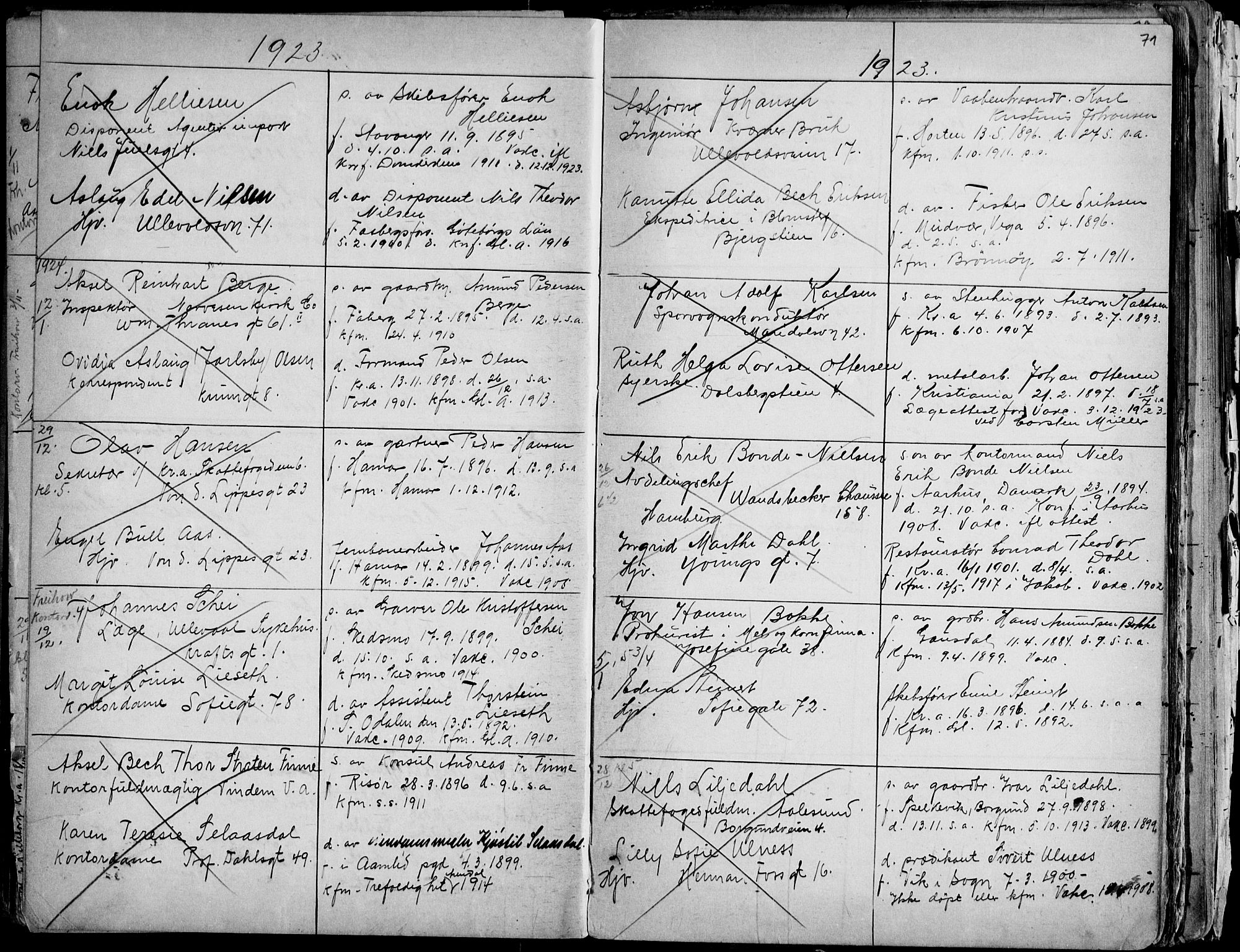 Gamle Aker prestekontor Kirkebøker, AV/SAO-A-10617a/H/L0005: Banns register no. 5, 1918-1930, p. 71