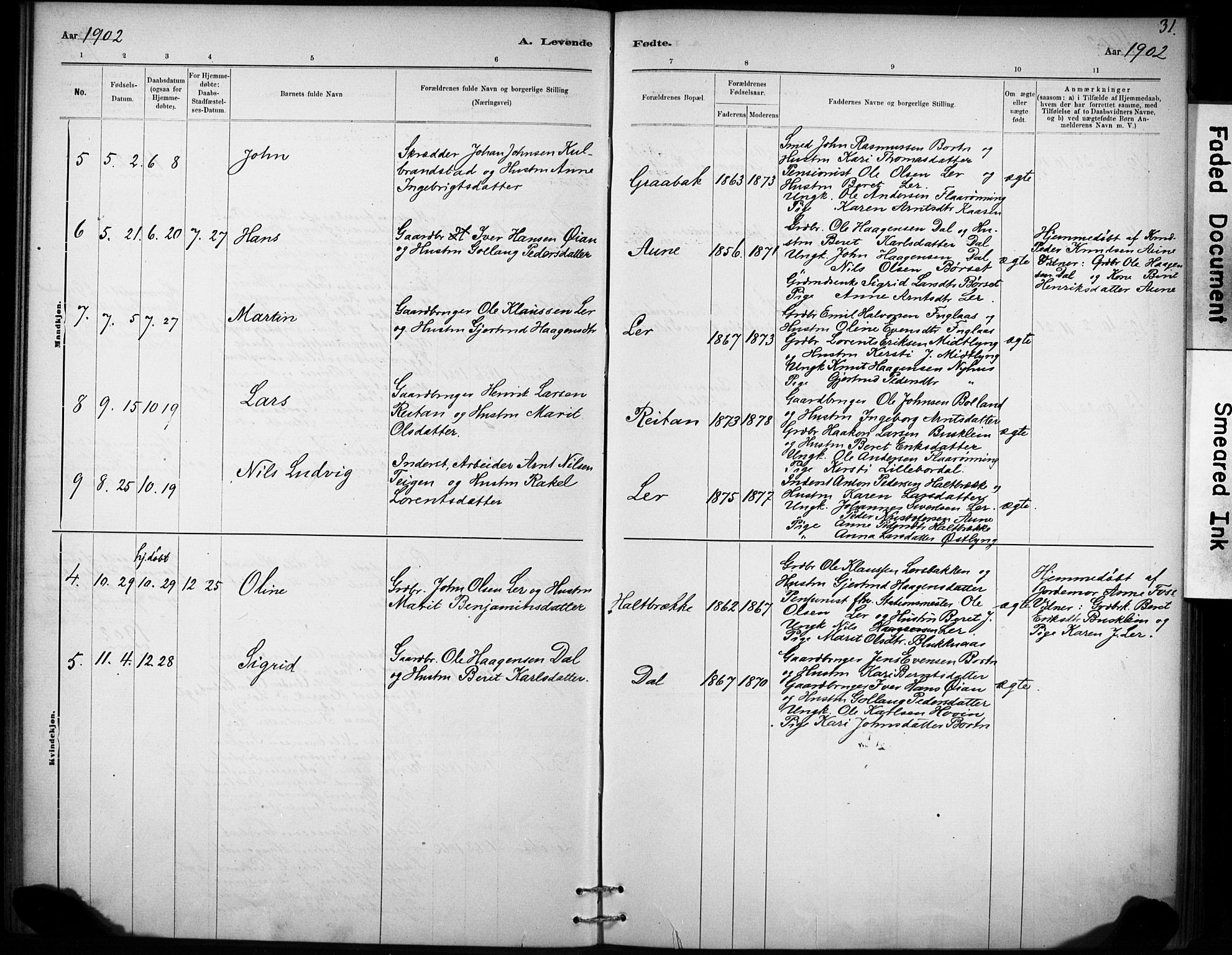 Ministerialprotokoller, klokkerbøker og fødselsregistre - Sør-Trøndelag, SAT/A-1456/693/L1119: Parish register (official) no. 693A01, 1887-1905, p. 31