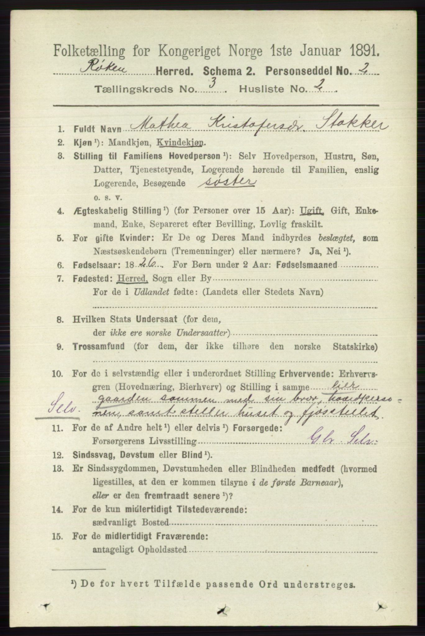 RA, 1891 census for 0627 Røyken, 1891, p. 1206