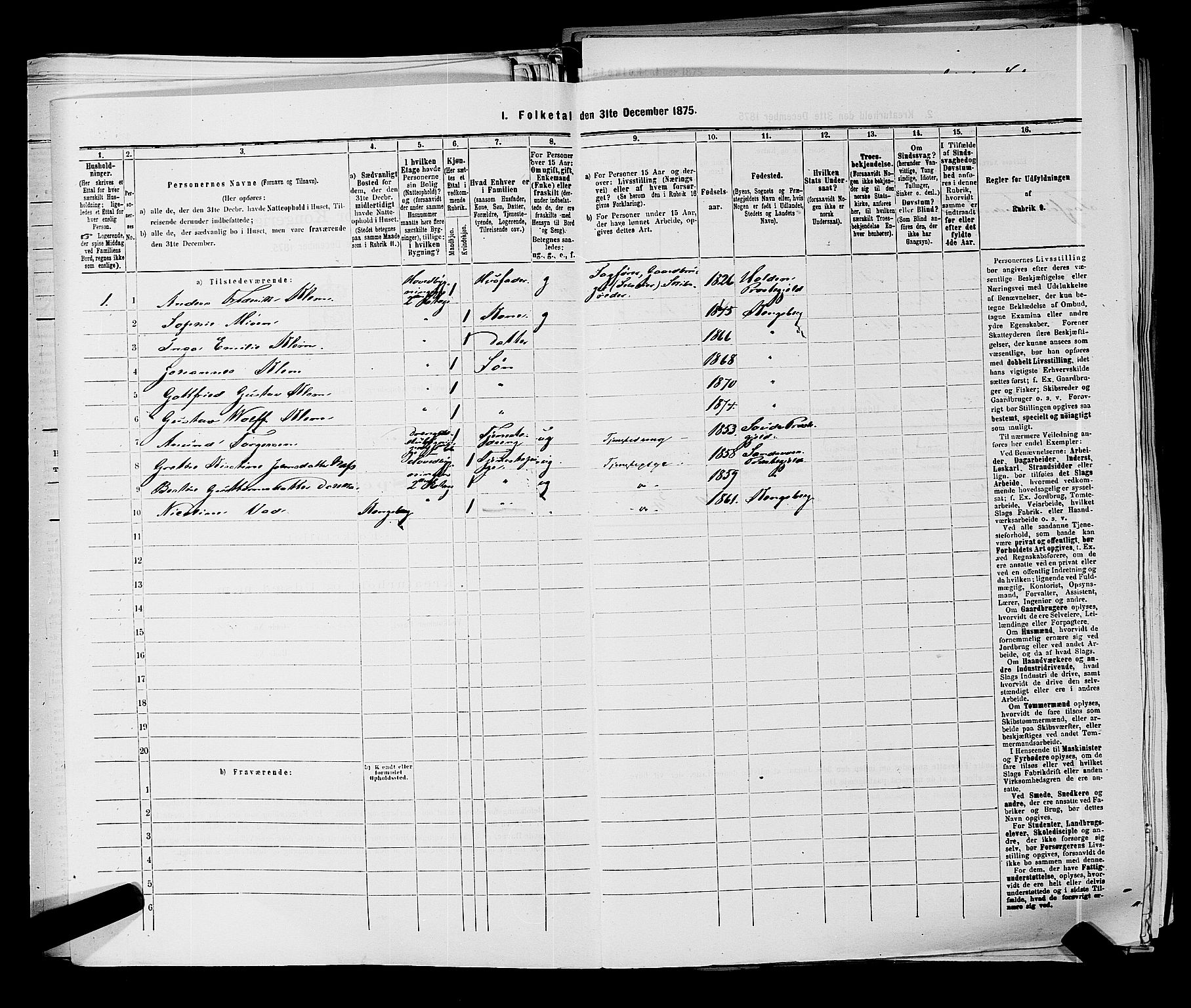 SAKO, 1875 census for 0604B Kongsberg/Kongsberg, 1875, p. 691