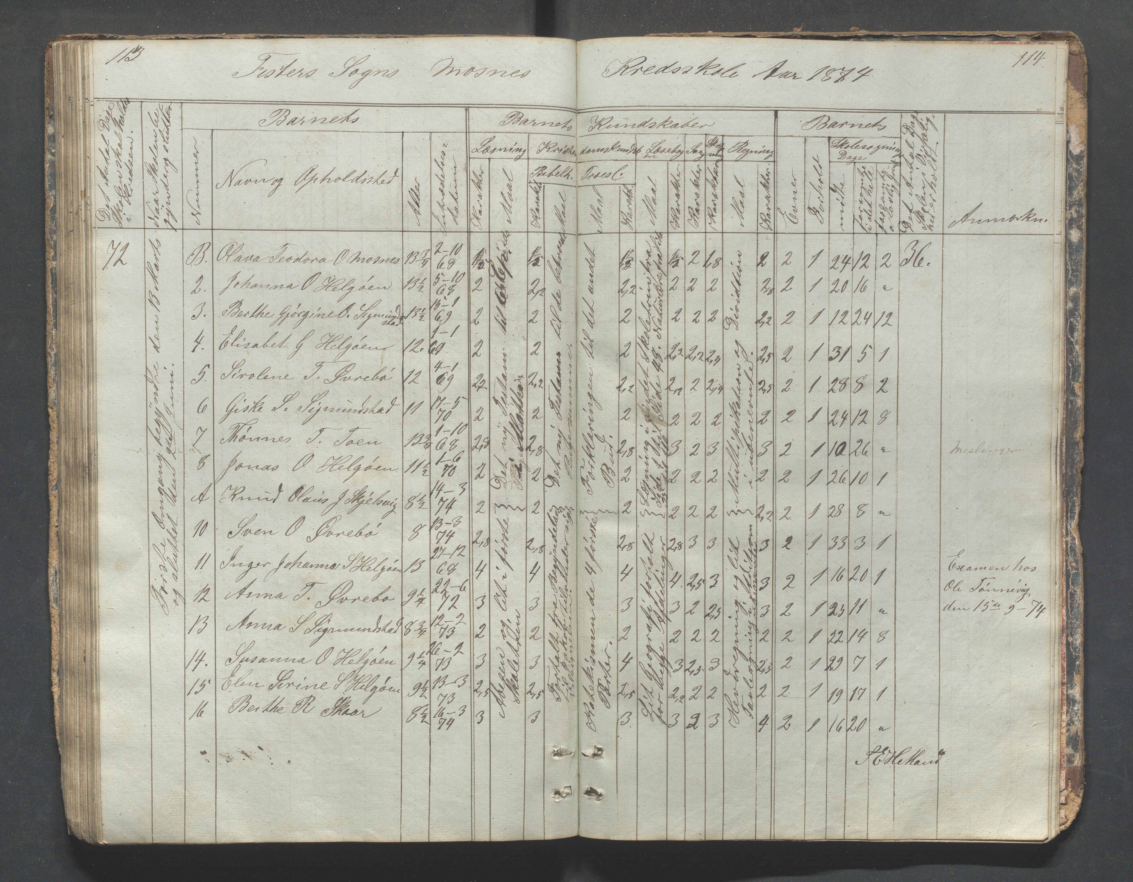 Fister kommune - Fister skule, IKAR/K-100114/H/L0001: Skoleprotokoll , 1857-1876, p. 113-114