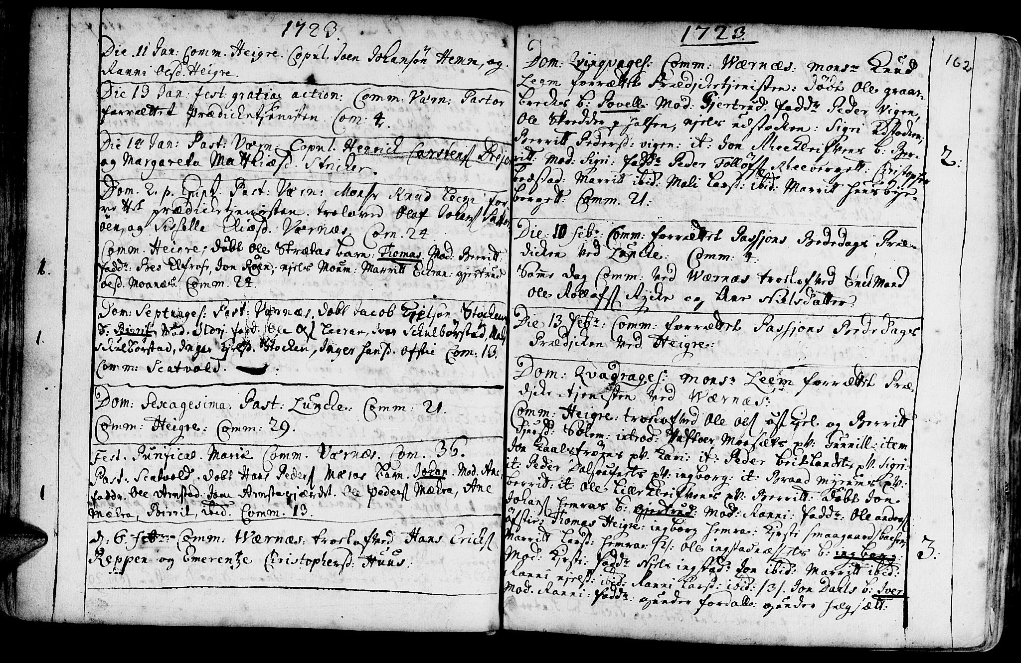 Ministerialprotokoller, klokkerbøker og fødselsregistre - Nord-Trøndelag, SAT/A-1458/709/L0054: Parish register (official) no. 709A02, 1714-1738, p. 161-162