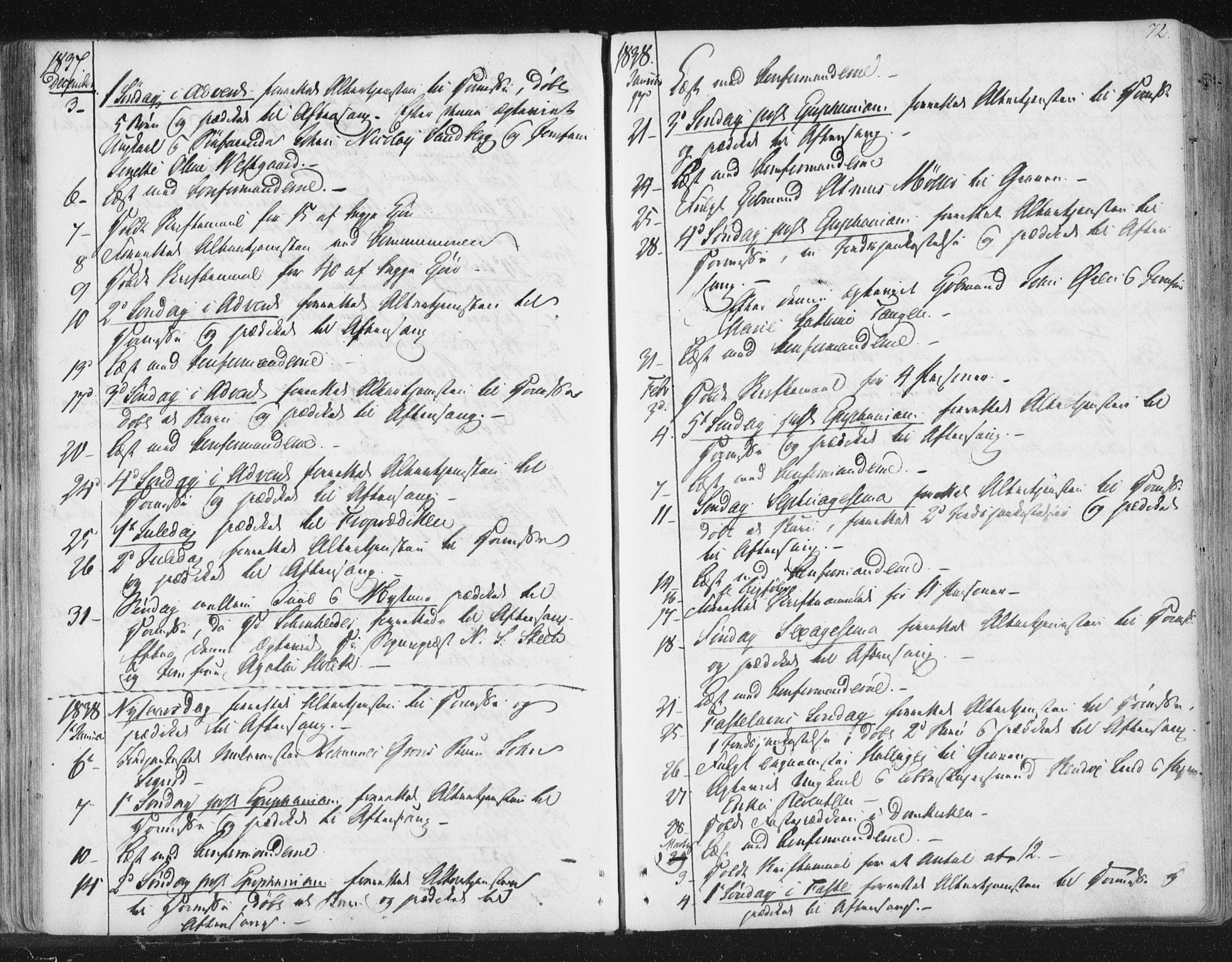 Ministerialprotokoller, klokkerbøker og fødselsregistre - Sør-Trøndelag, SAT/A-1456/602/L0127: Curate's parish register no. 602B01, 1821-1875, p. 72