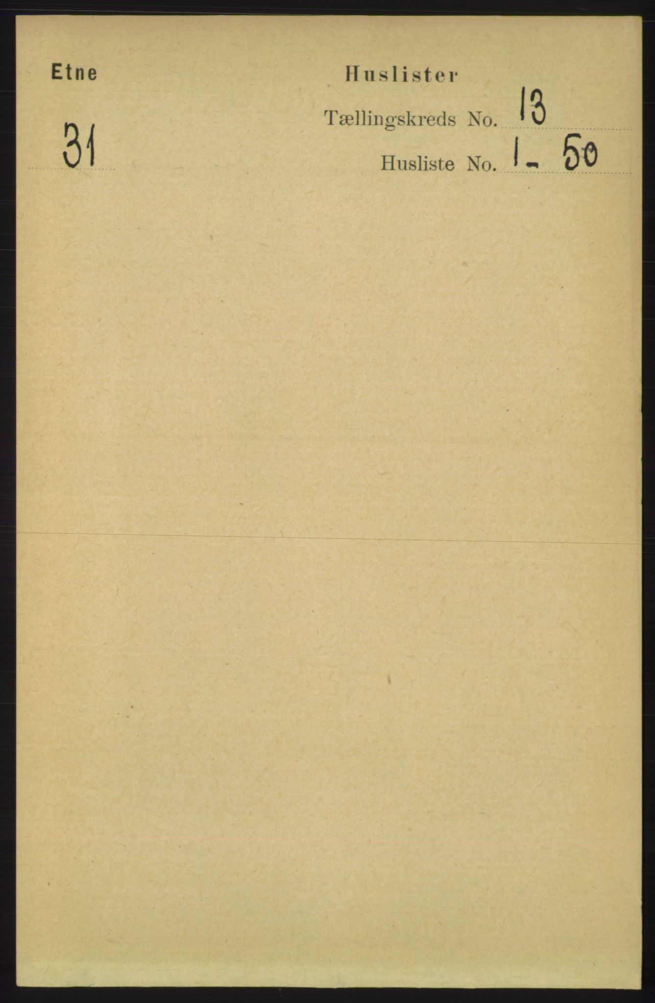 RA, 1891 census for 1211 Etne, 1891, p. 2686