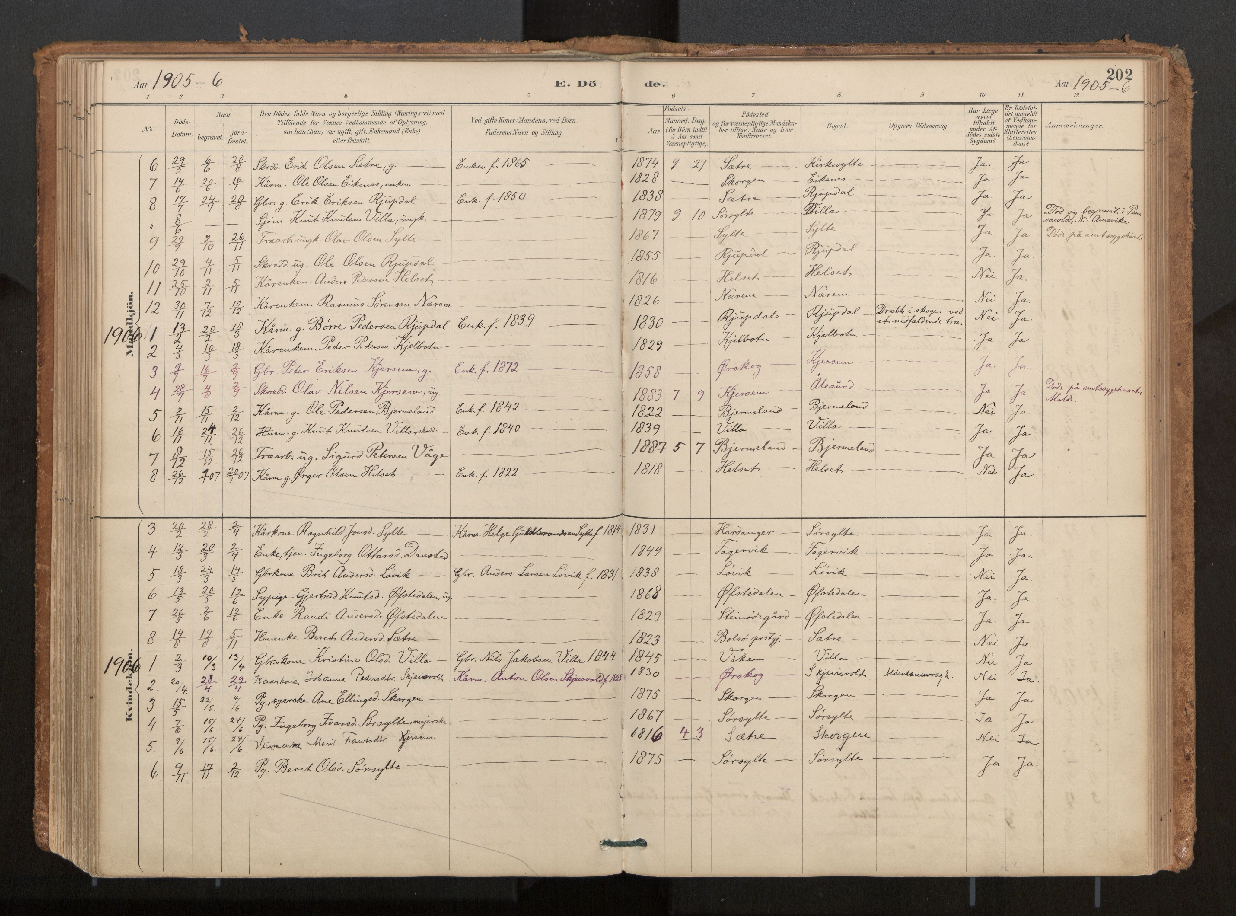 Ministerialprotokoller, klokkerbøker og fødselsregistre - Møre og Romsdal, AV/SAT-A-1454/541/L0545a: Parish register (official) no. 541A03, 1887-1912, p. 202