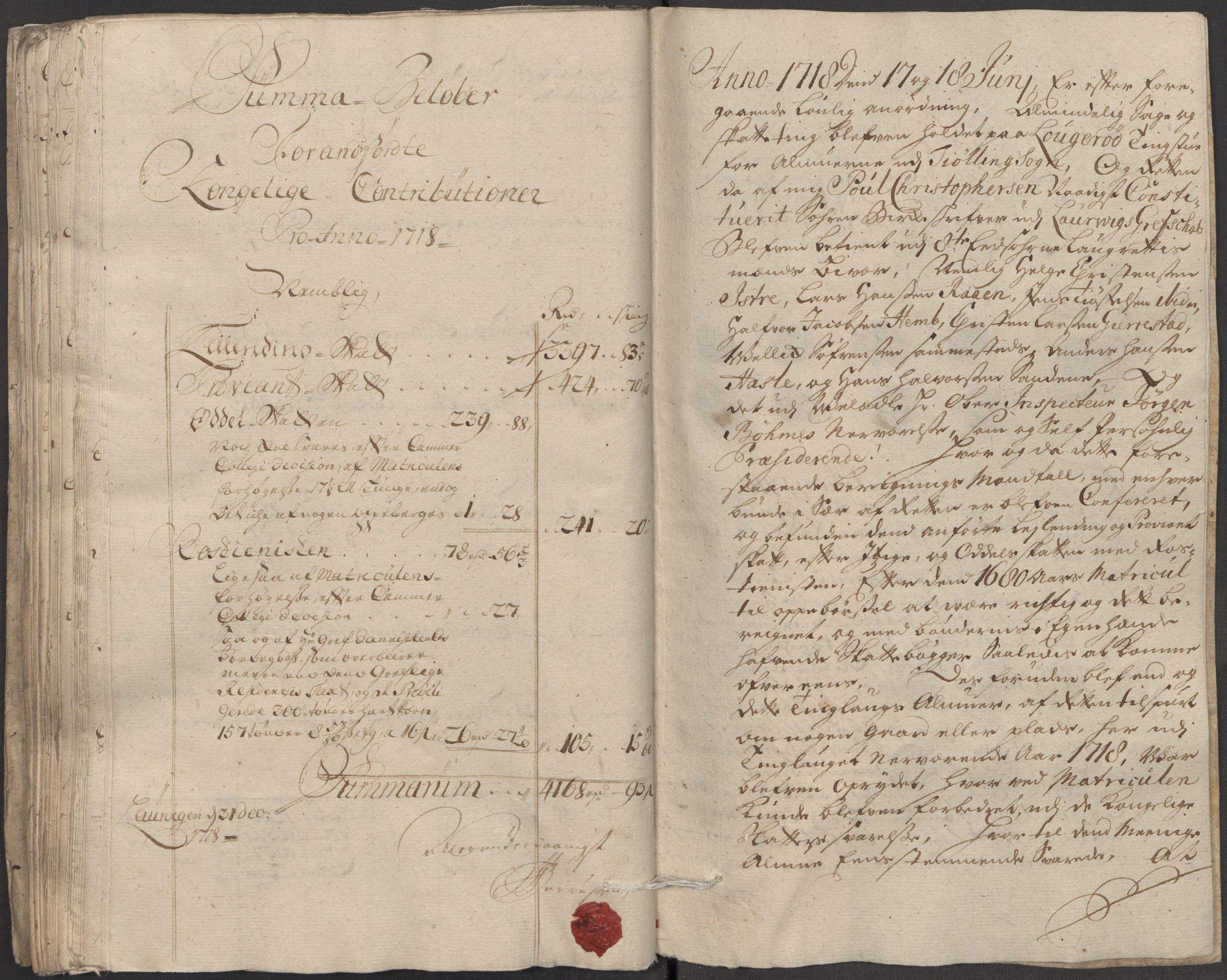 Rentekammeret inntil 1814, Reviderte regnskaper, Fogderegnskap, AV/RA-EA-4092/R33/L1988: Fogderegnskap Larvik grevskap, 1718, p. 139