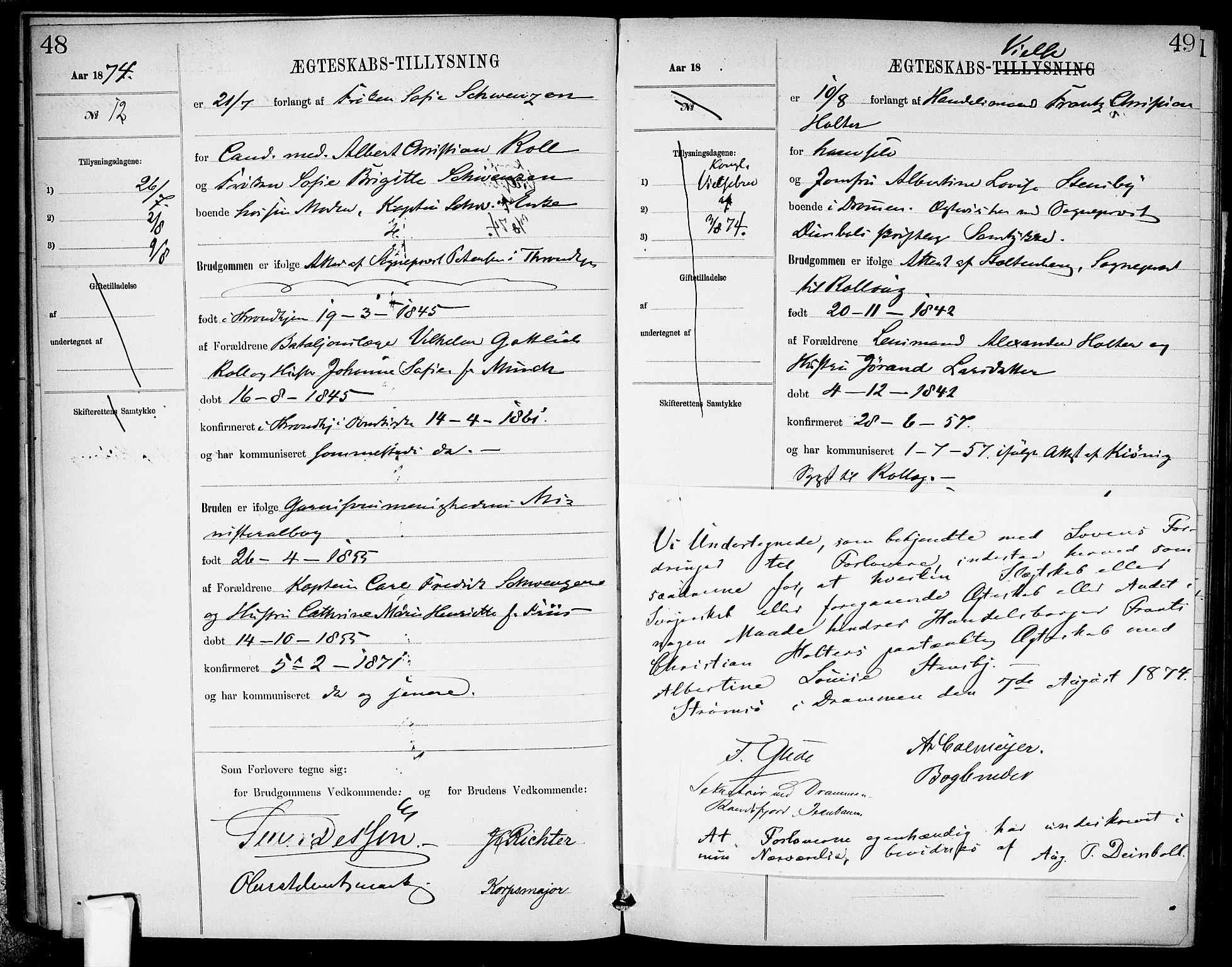 Garnisonsmenigheten Kirkebøker, AV/SAO-A-10846/H/Ha/L0007: Banns register no. I 7, 1872-1893, p. 48-49