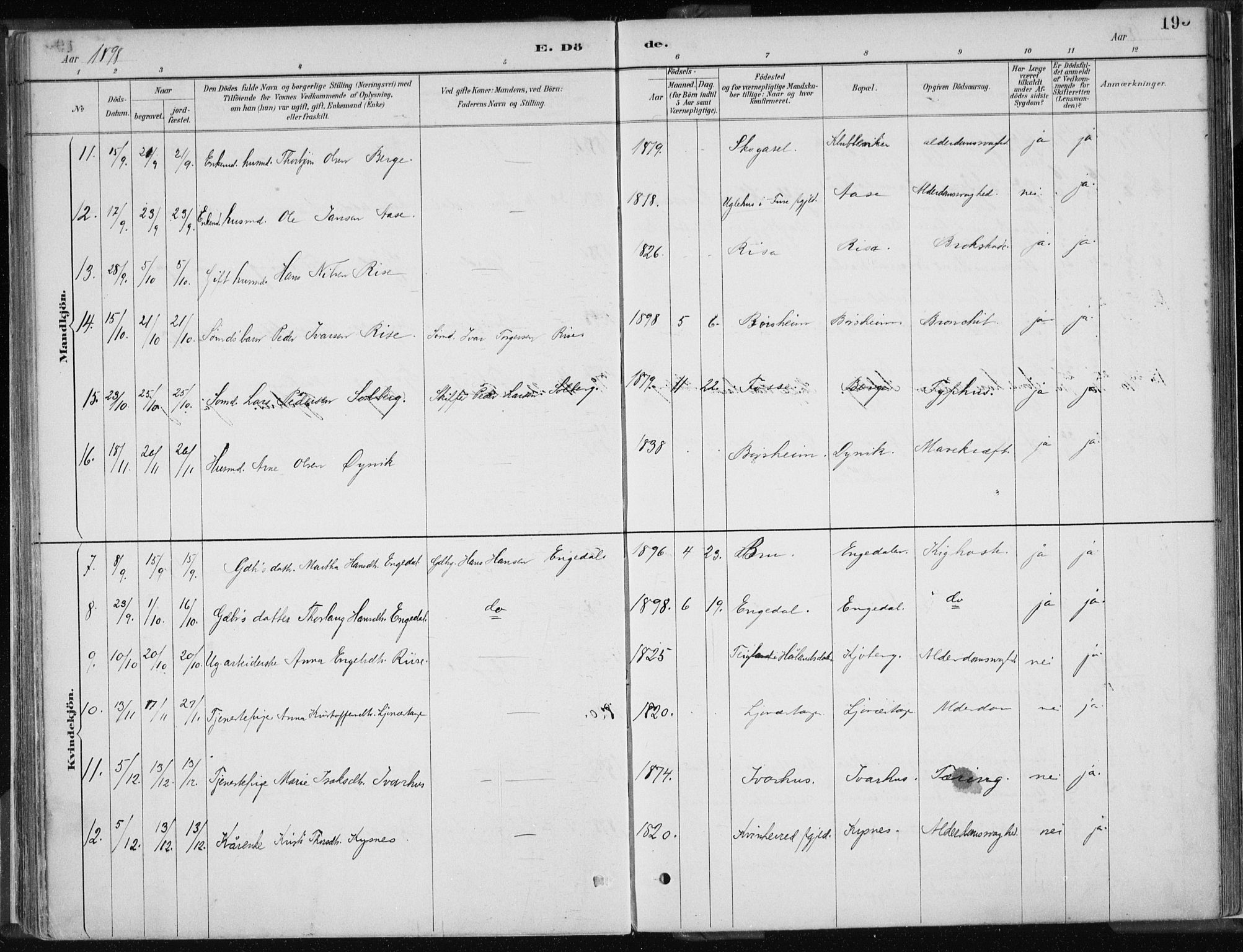 Strandebarm sokneprestembete, SAB/A-78401/H/Haa: Parish register (official) no. B  1, 1886-1908, p. 195