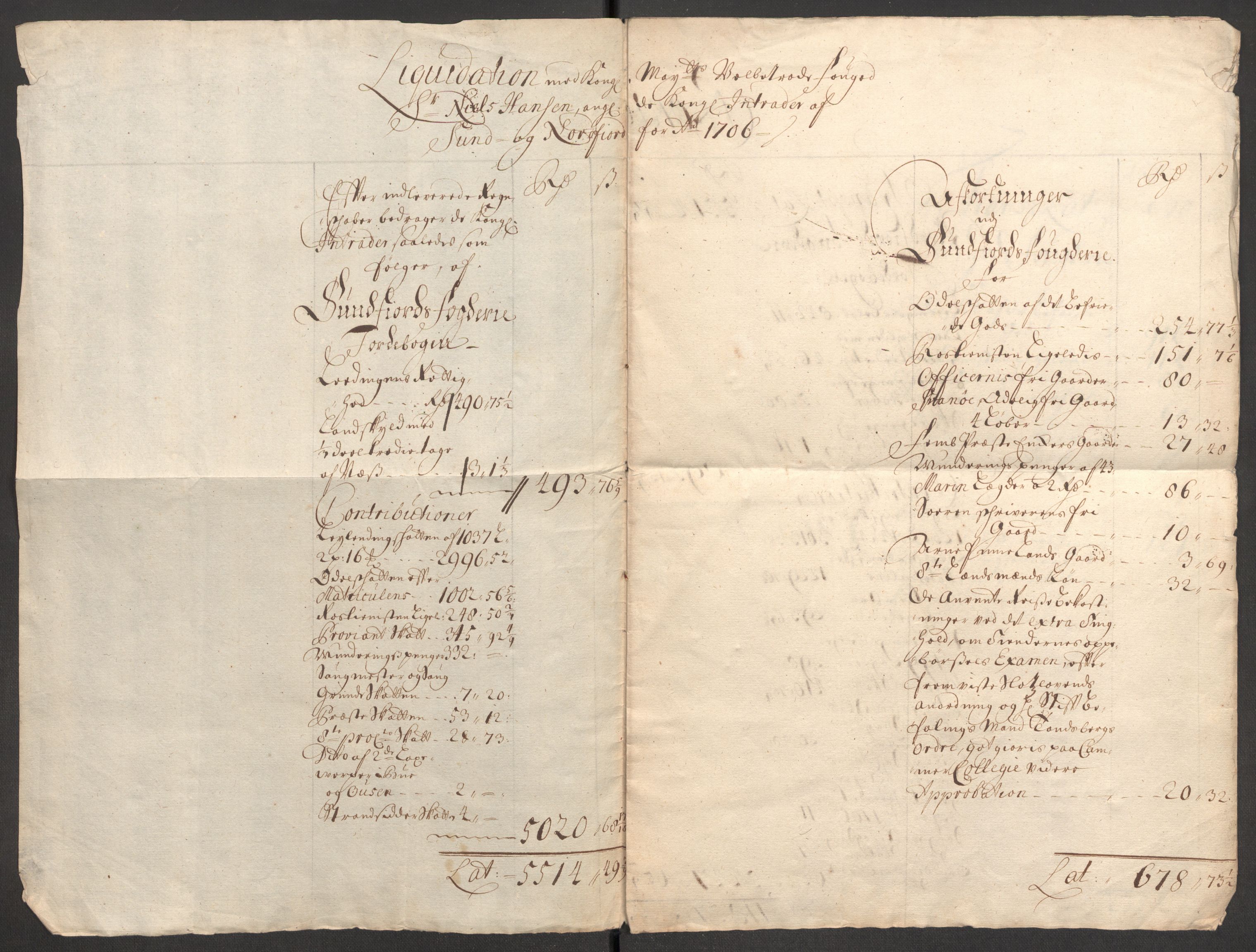 Rentekammeret inntil 1814, Reviderte regnskaper, Fogderegnskap, RA/EA-4092/R53/L3430: Fogderegnskap Sunn- og Nordfjord, 1706-1707, p. 189