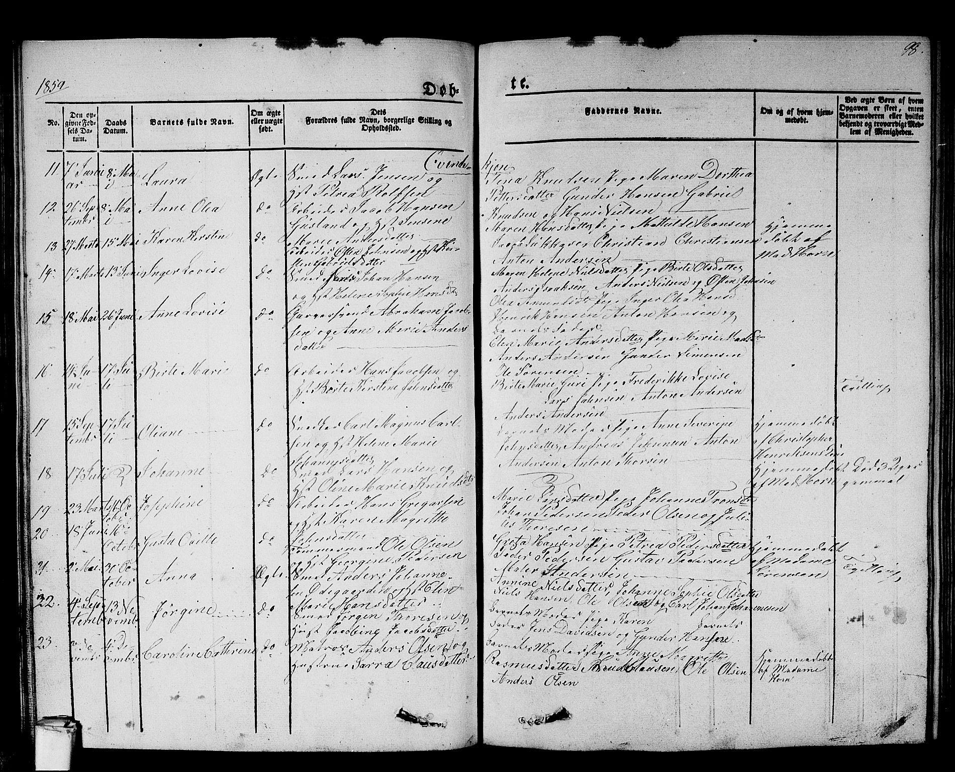 Larvik kirkebøker, AV/SAKO-A-352/G/Gb/L0002: Parish register (copy) no. II 2, 1843-1866, p. 98