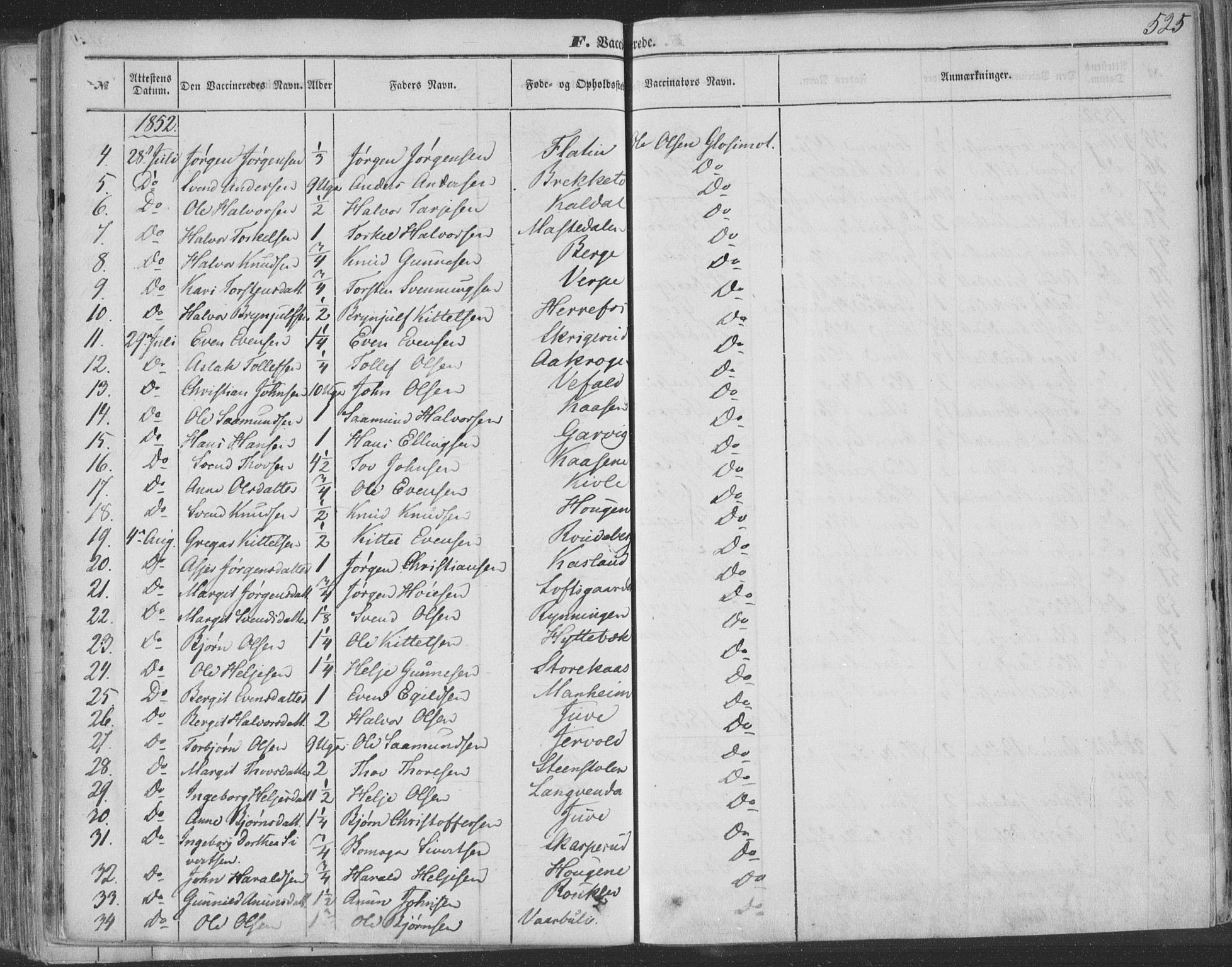 Seljord kirkebøker, SAKO/A-20/F/Fa/L012b: Parish register (official) no. I 12B, 1850-1865, p. 525