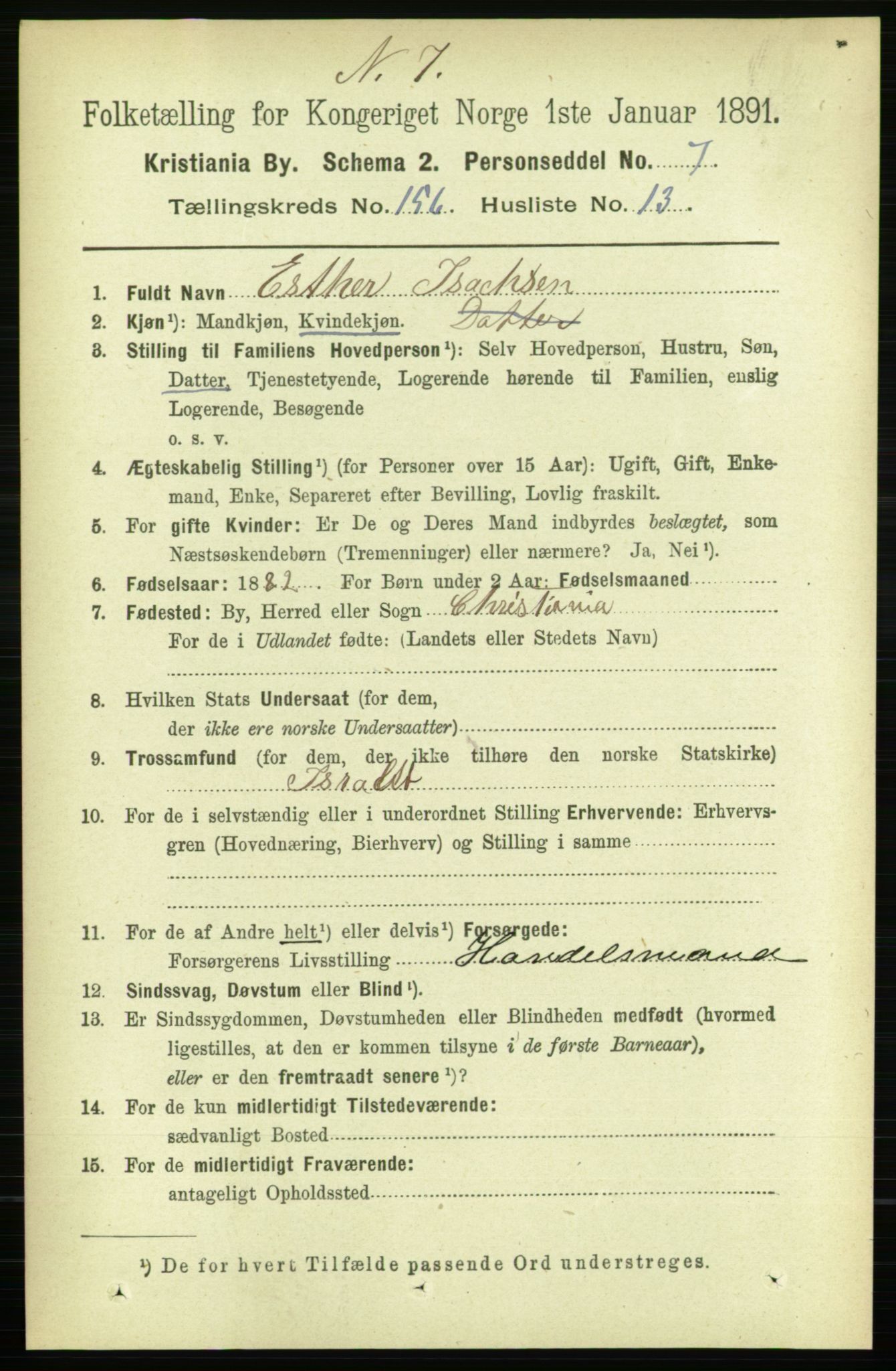 RA, 1891 census for 0301 Kristiania, 1891, p. 88901