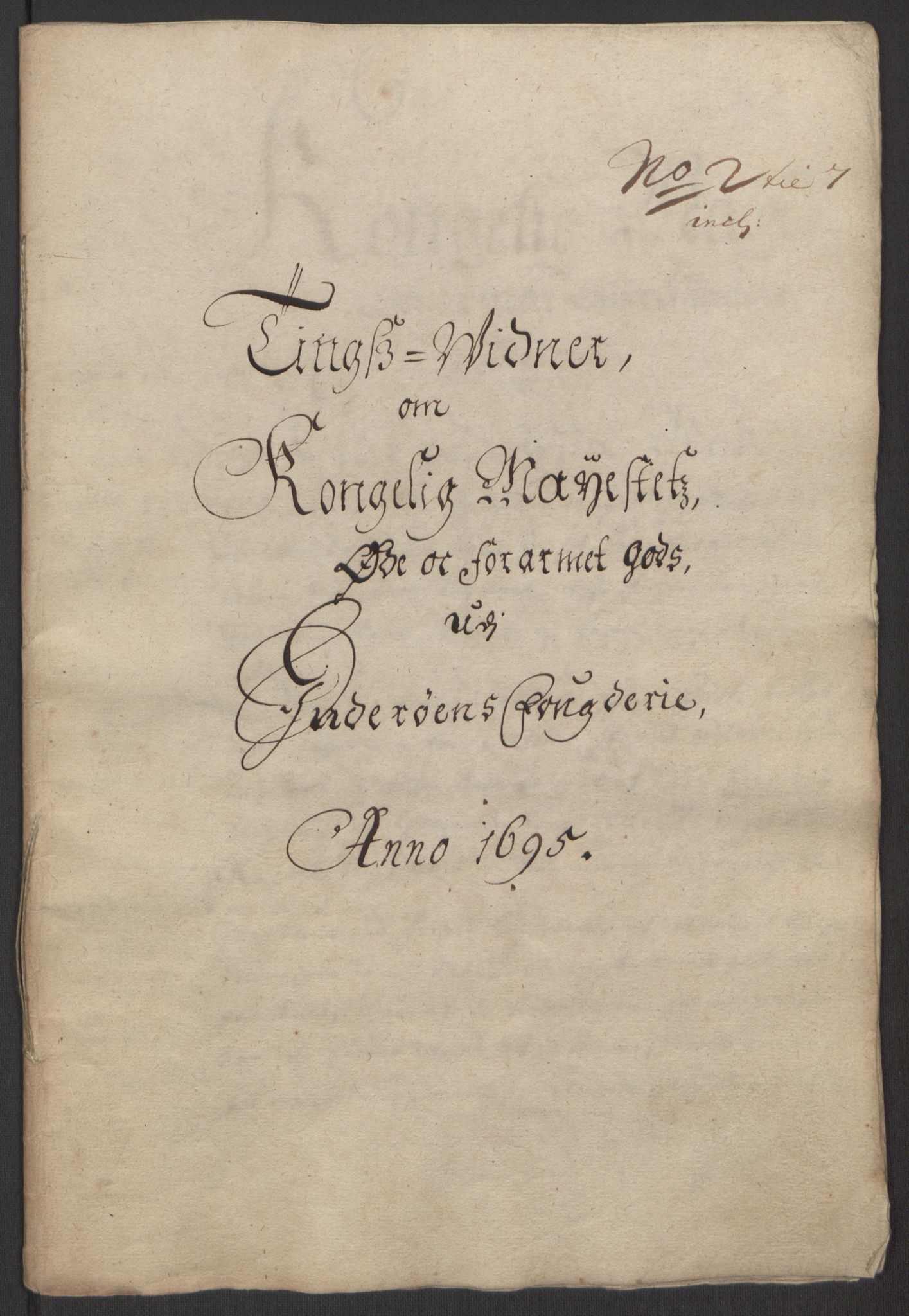 Rentekammeret inntil 1814, Reviderte regnskaper, Fogderegnskap, AV/RA-EA-4092/R63/L4309: Fogderegnskap Inderøy, 1695-1697, p. 79