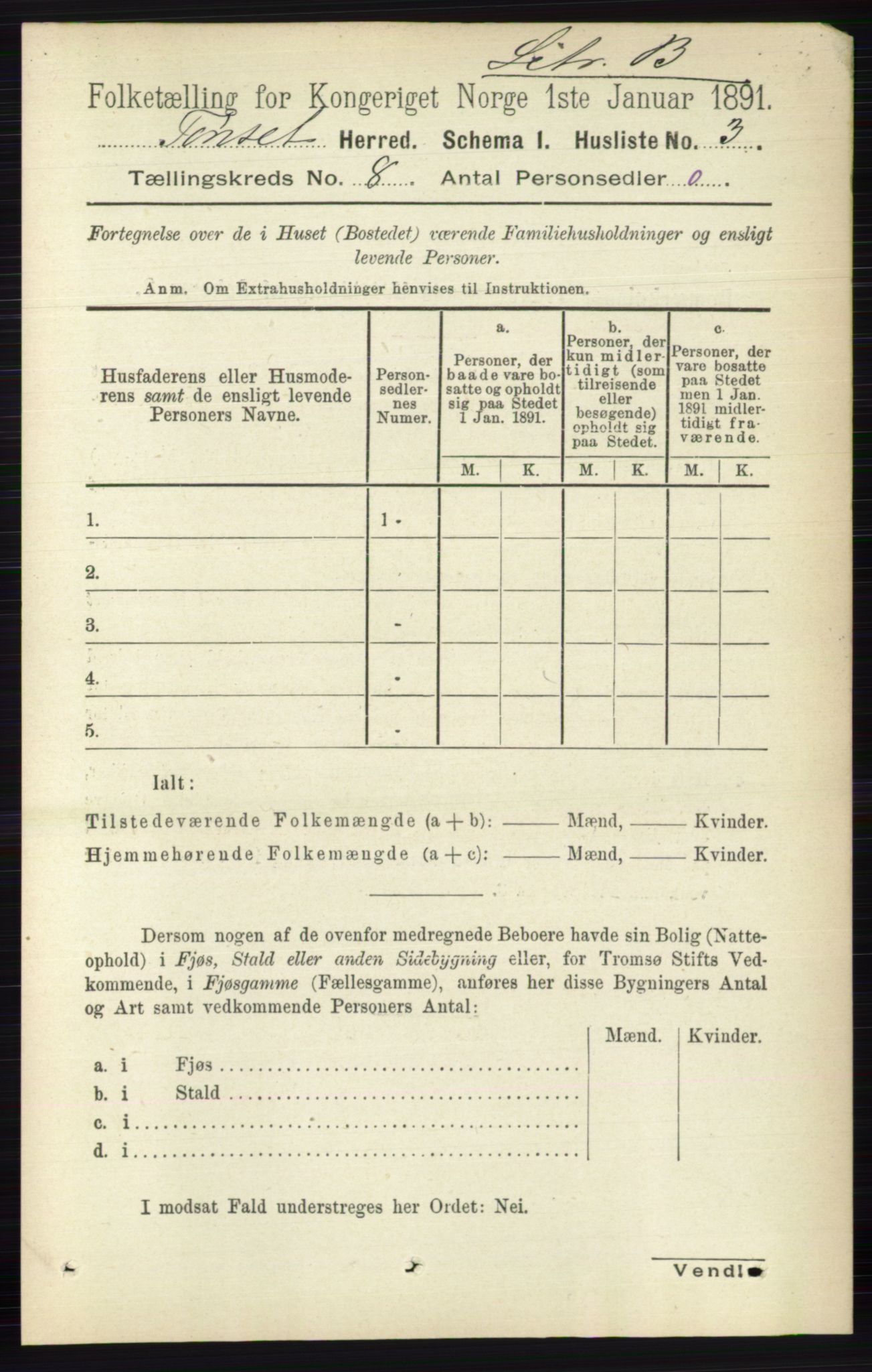 RA, 1891 census for 0437 Tynset, 1891, p. 2035