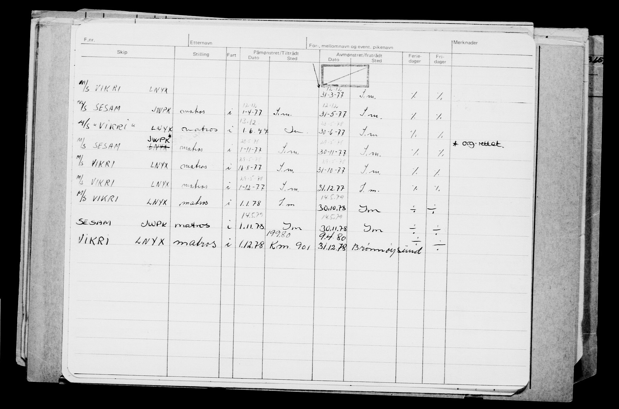 Direktoratet for sjømenn, AV/RA-S-3545/G/Gb/L0072: Hovedkort, 1907, p. 440