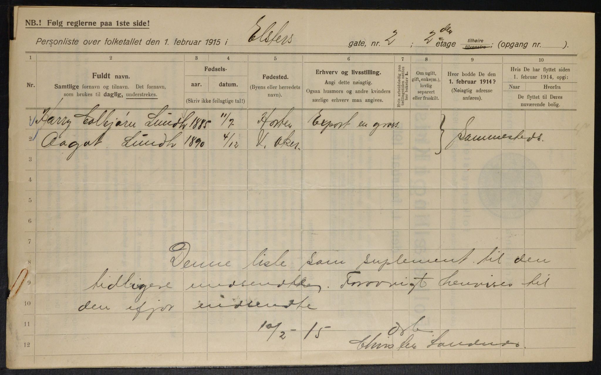 OBA, Municipal Census 1915 for Kristiania, 1915, p. 20432