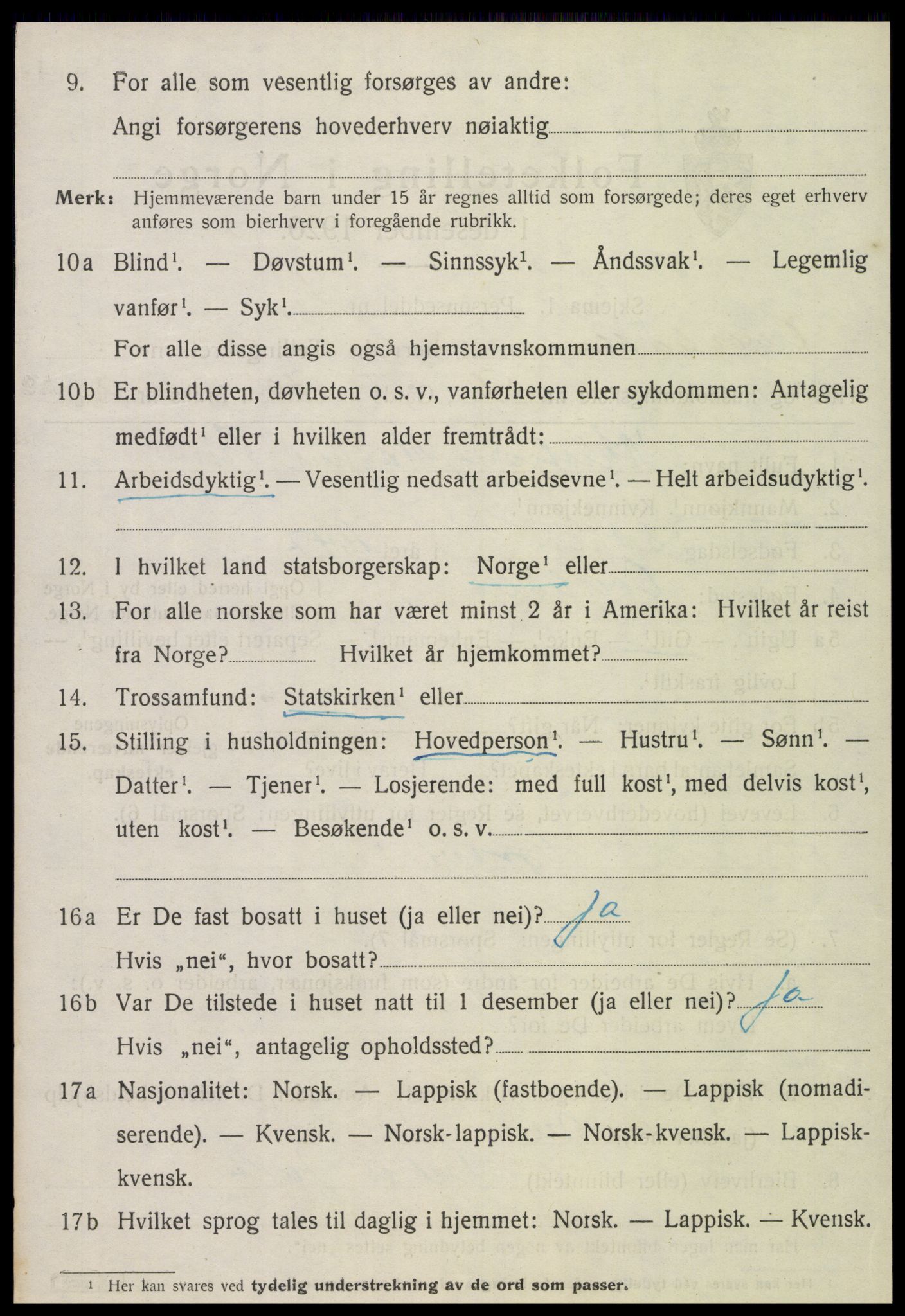 SAT, 1920 census for Overhalla, 1920, p. 1531