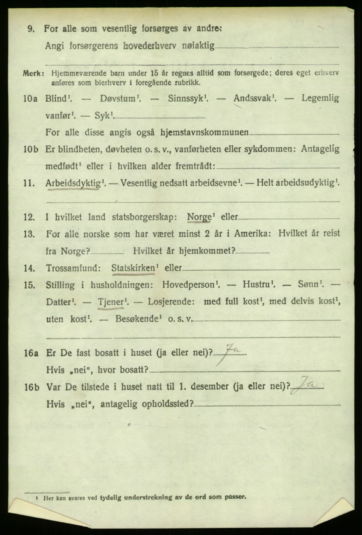 SAB, 1920 census for Gulen, 1920, p. 5796