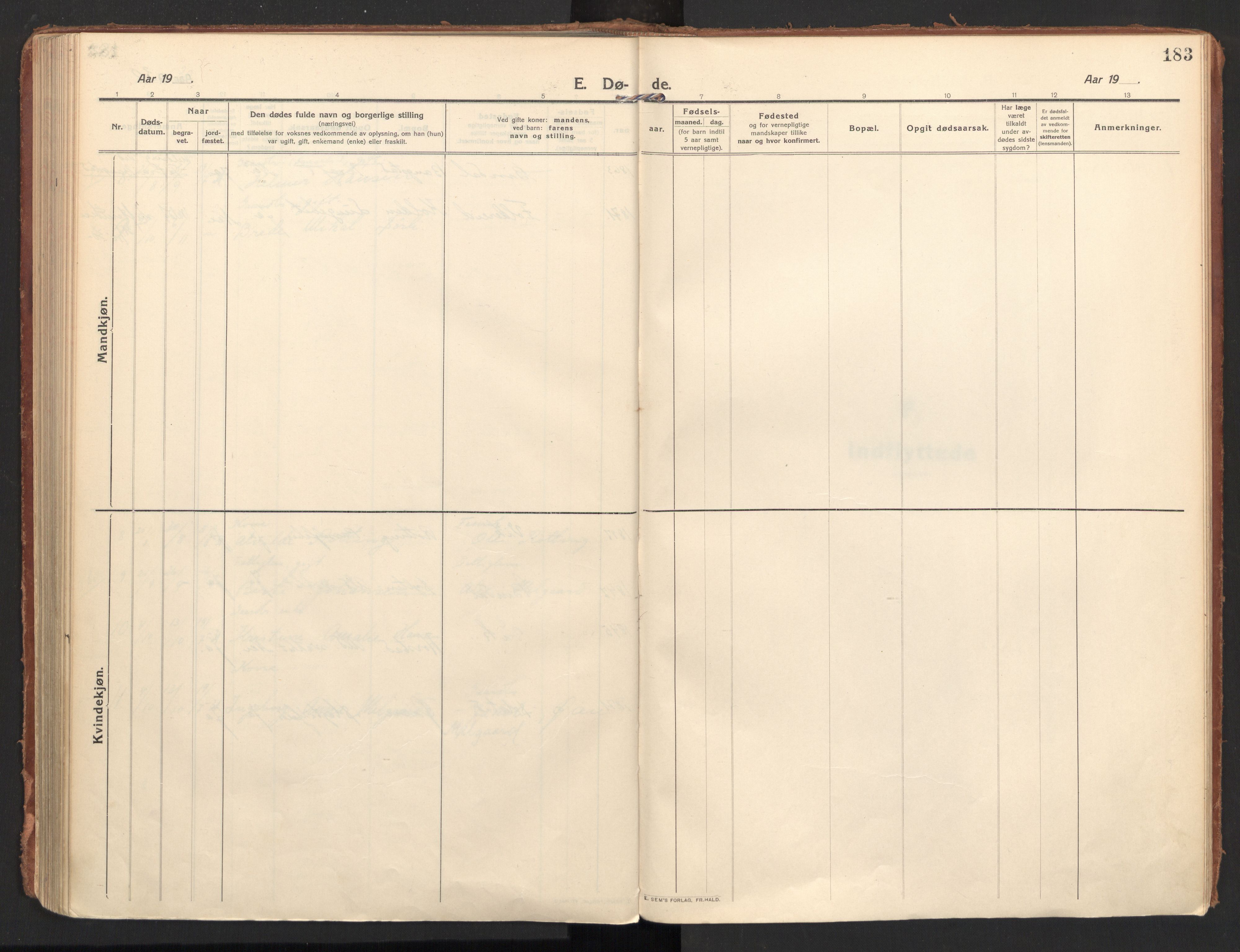 Ministerialprotokoller, klokkerbøker og fødselsregistre - Nordland, AV/SAT-A-1459/810/L0156: Parish register (official) no. 810A15, 1915-1930, p. 183