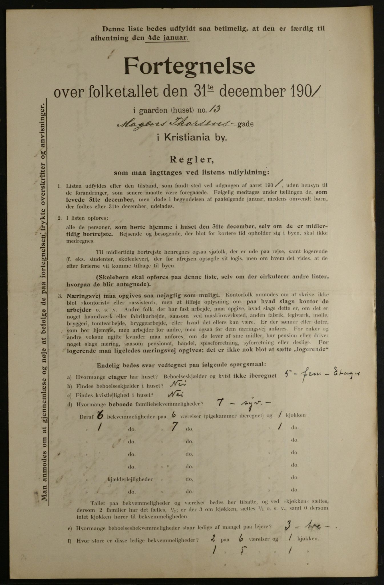 OBA, Municipal Census 1901 for Kristiania, 1901, p. 10089