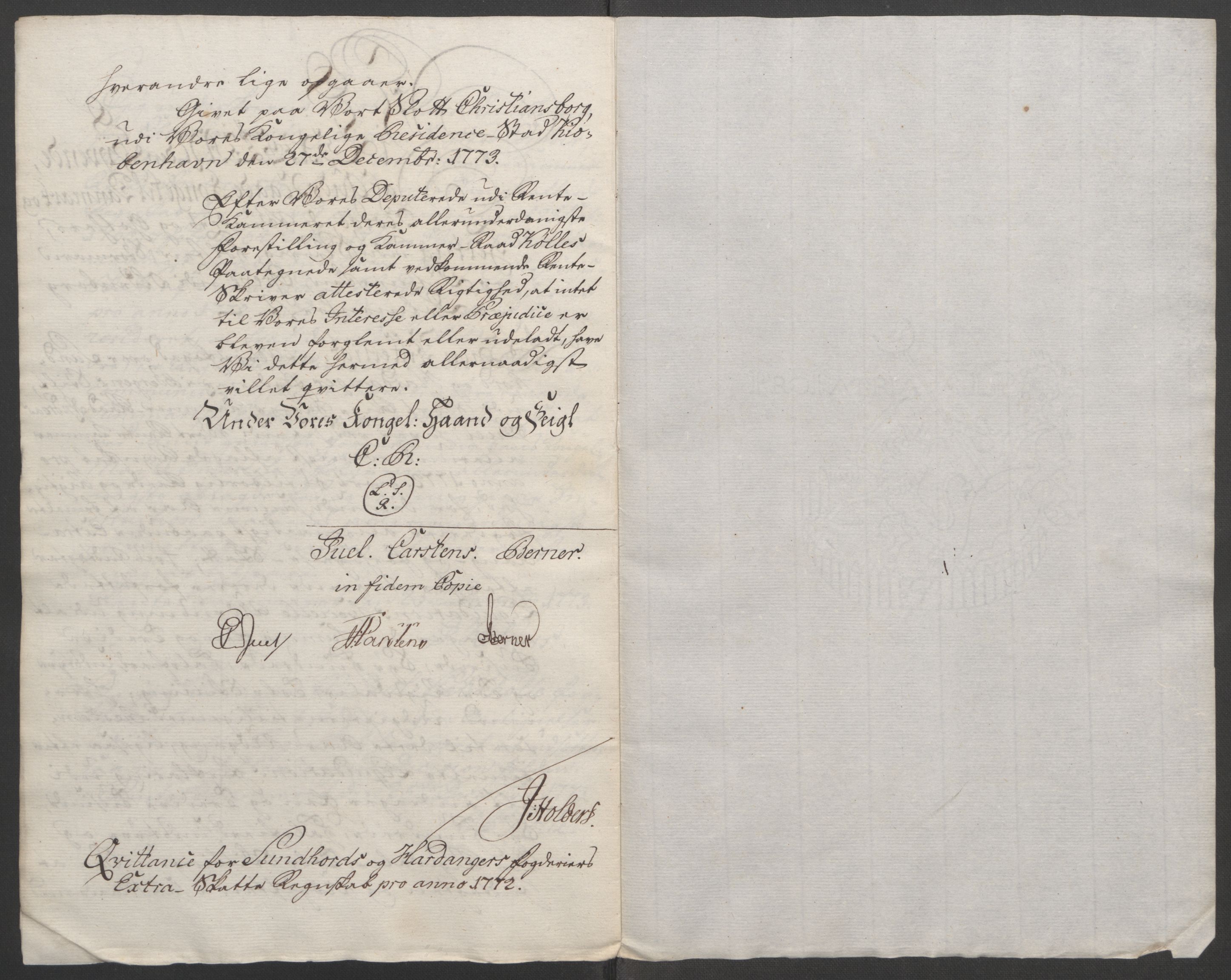 Rentekammeret inntil 1814, Reviderte regnskaper, Fogderegnskap, AV/RA-EA-4092/R48/L3136: Ekstraskatten Sunnhordland og Hardanger, 1762-1772, p. 268