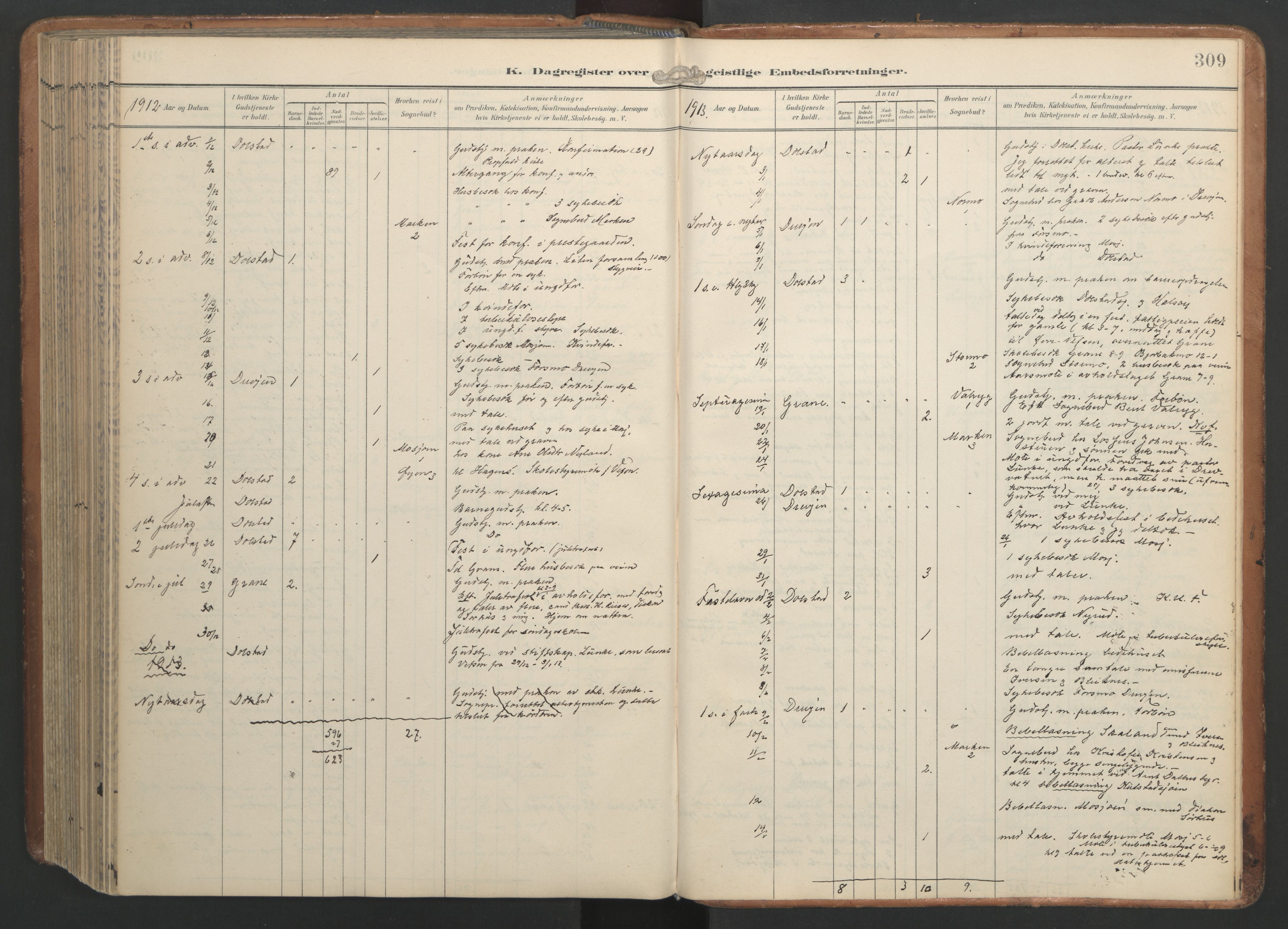 Ministerialprotokoller, klokkerbøker og fødselsregistre - Nordland, AV/SAT-A-1459/820/L0298: Parish register (official) no. 820A19, 1897-1915, p. 309