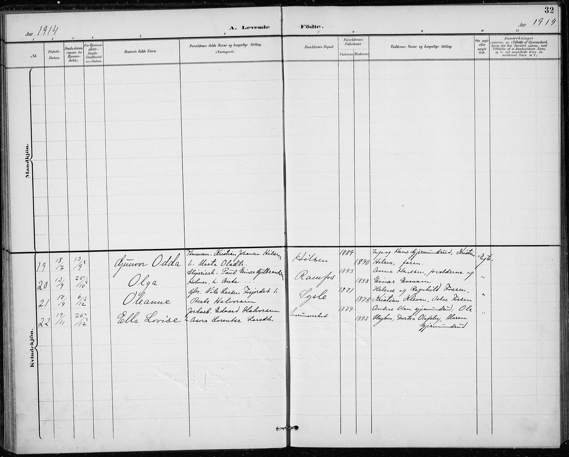 Modum kirkebøker, SAKO/A-234/F/Fa/L0020: Parish register (official) no. 20, 1900-1917, p. 32