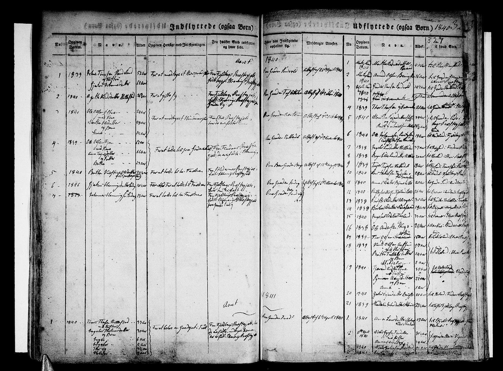 Skånevik sokneprestembete, SAB/A-77801/H/Haa: Parish register (official) no. A 4, 1828-1848, p. 327